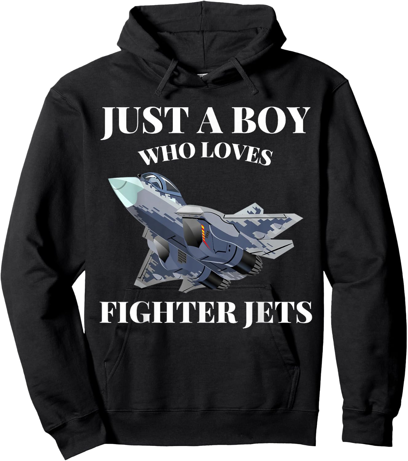 Just a Boy who loves Fighter Jets Airplane Airplane Aviation Hoodie - Hoodie | Black