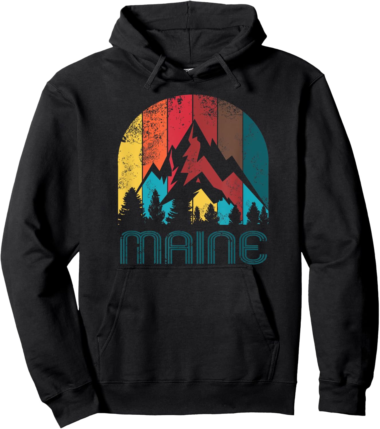 Retro Maine T Shirt Women and Kids Hoodie - Hoodie | Black