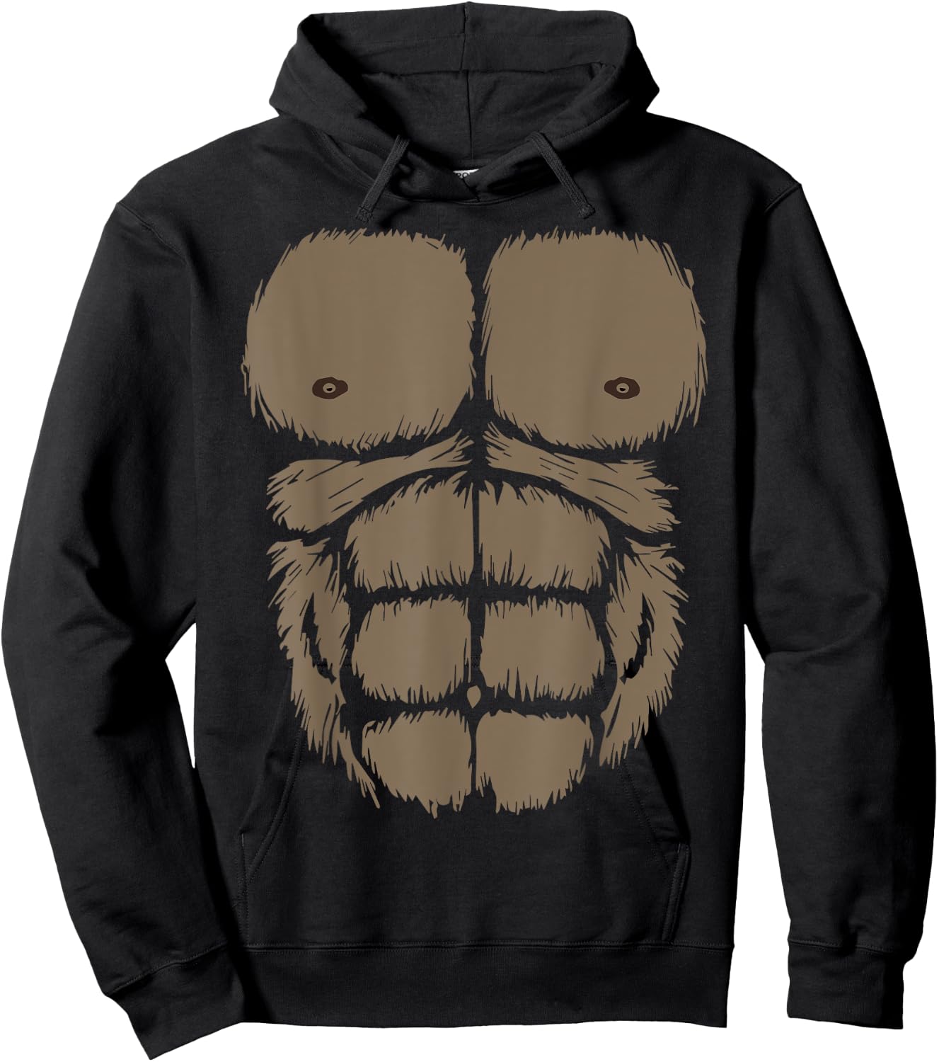 Gorilla Chest Belly Boy Men Monkey Costume Kids Fancy Dress Hoodie - Hoodie | Black
