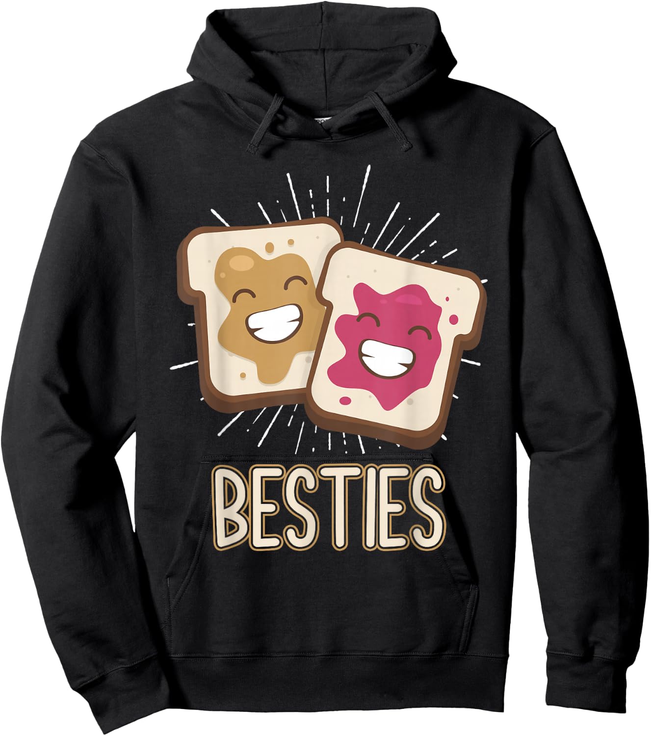 Peanut Butter and Jelly Best Friend Funny Matching Bestie Hoodie - Hoodie | Black
