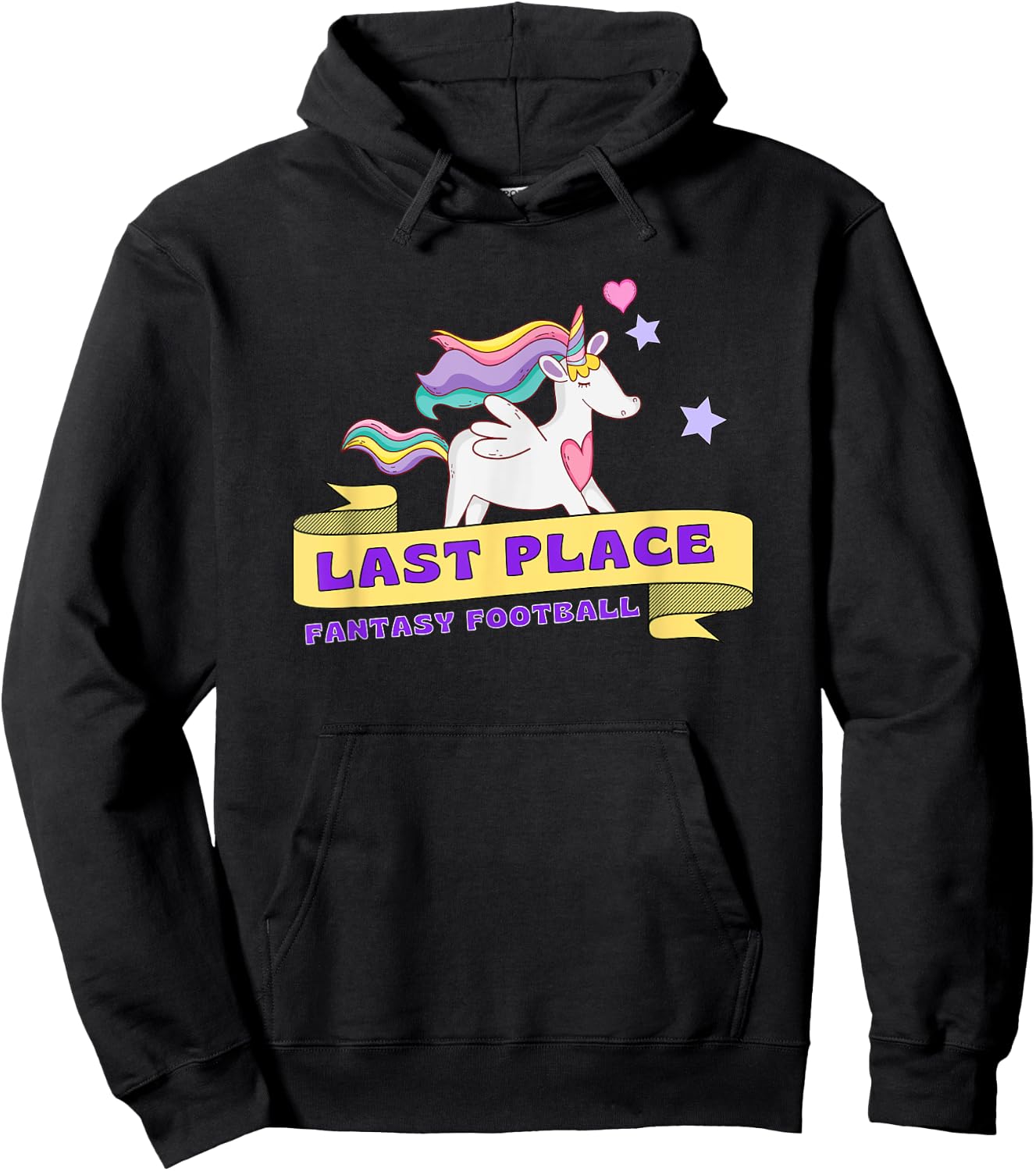 Fantasy Football Last Place | Funny Cute Unicorn Hoodie - Hoodie | Black