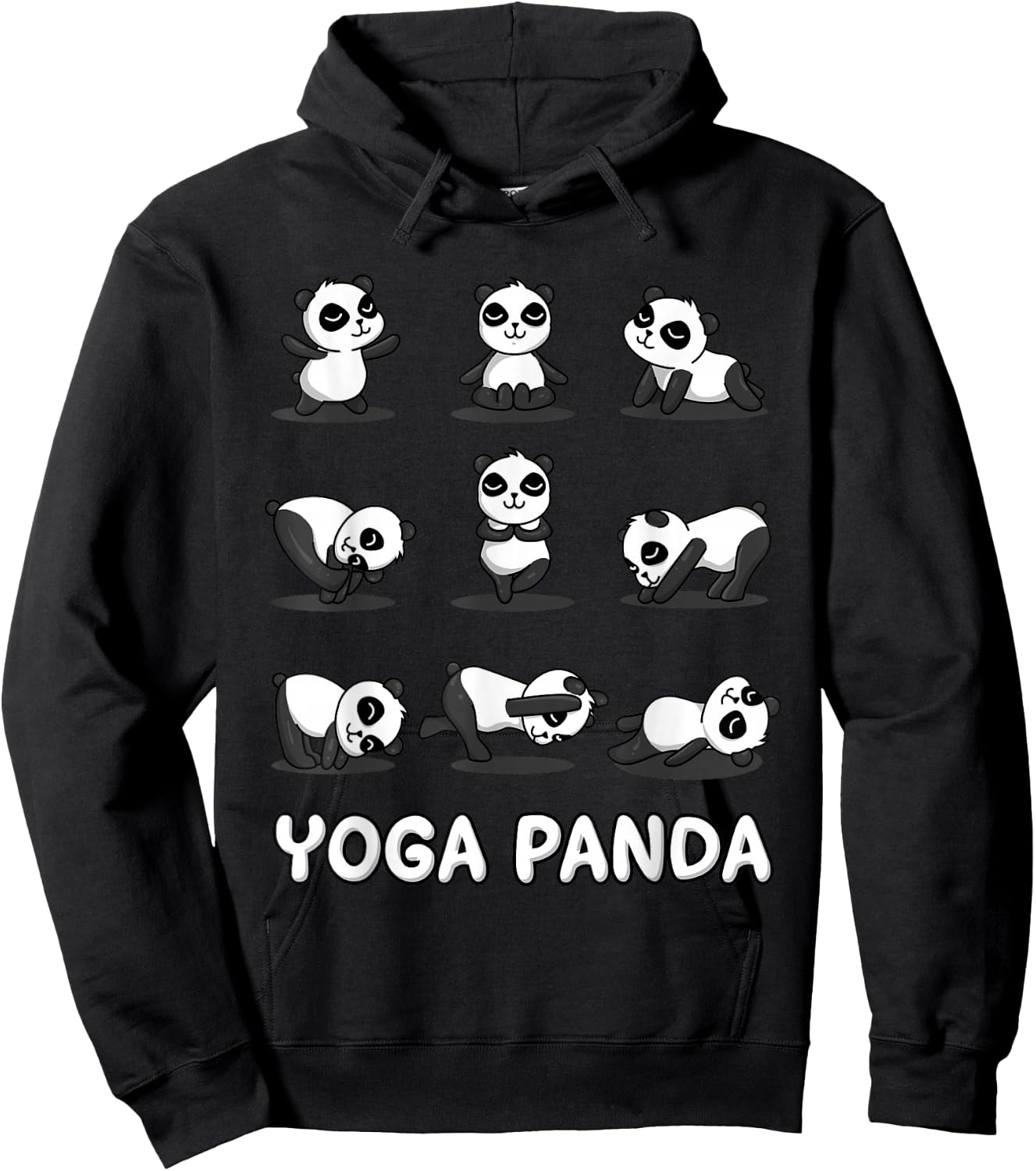 Funny Panda Yoga Shirt Zen Bear Panda Meditation Yoga Lover Hoodie - Hoodie | Black
