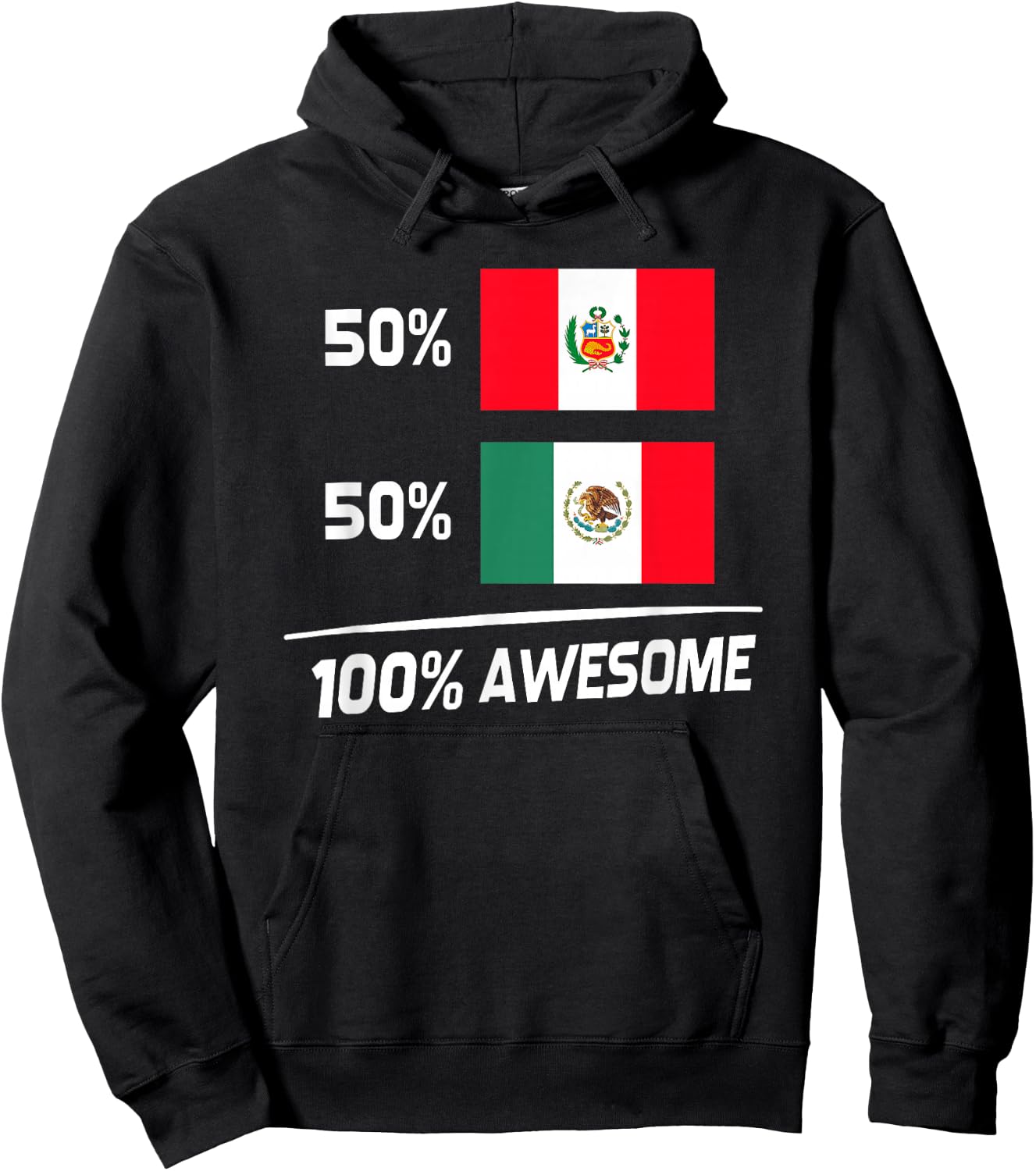 Peruvian Mexican Flag Peru Mexico Hoodie - Hoodie | Black