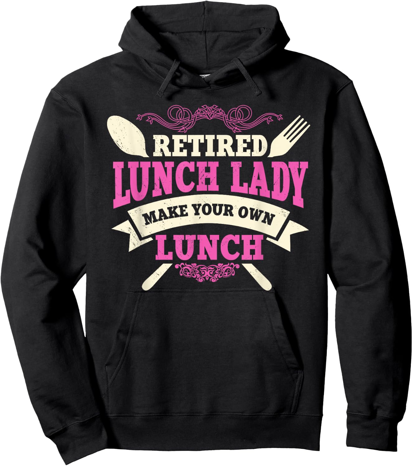 Lunch Lady Retired Cafeteria School Food Service Retiree Hoodie - Hoodie | Black