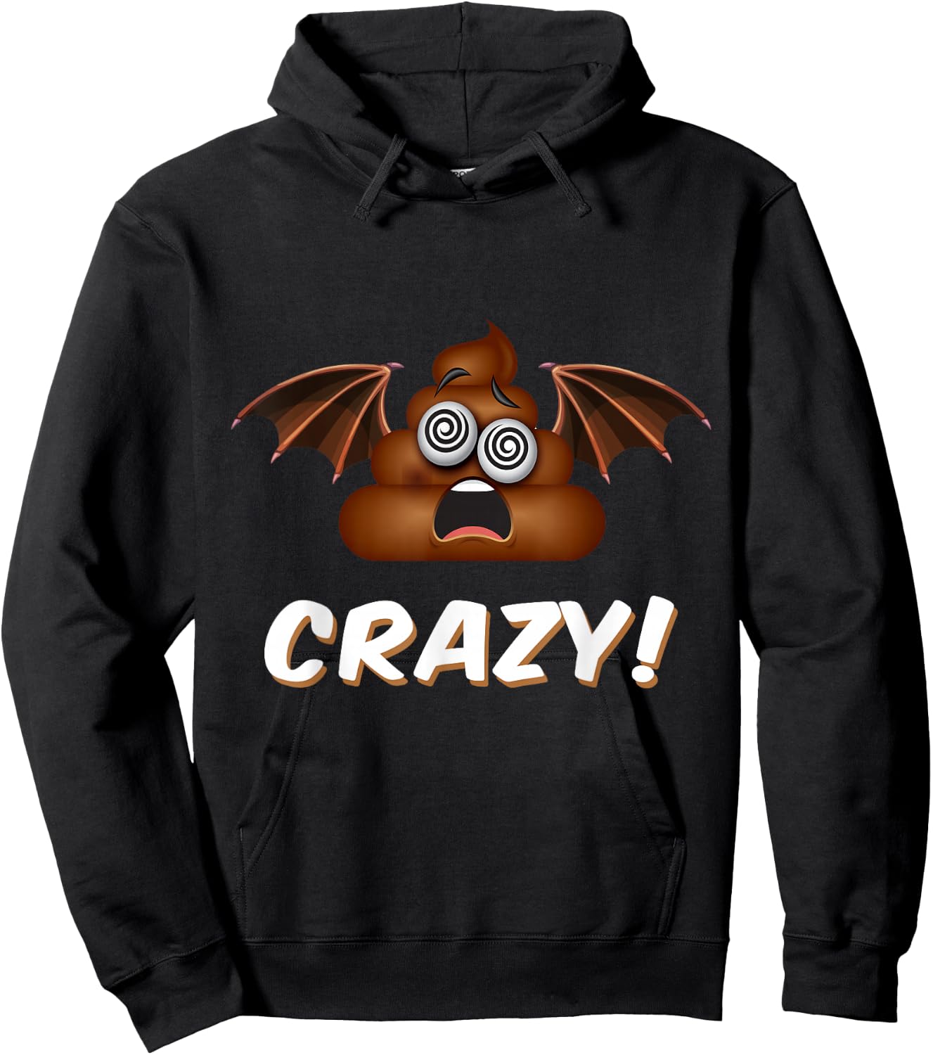 Funny Halloween Bat Shit Crazy Poop Emoticon Hoodie - Hoodie | Black