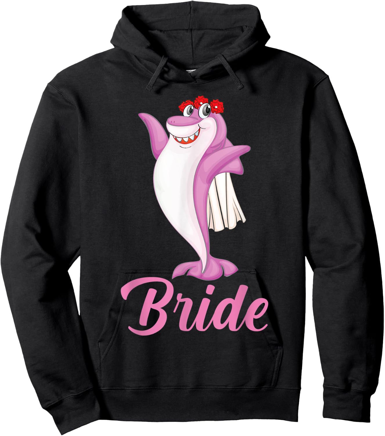 Wedding Engagement Shark Bride Bachelorette Party Hoodie - Hoodie | Black