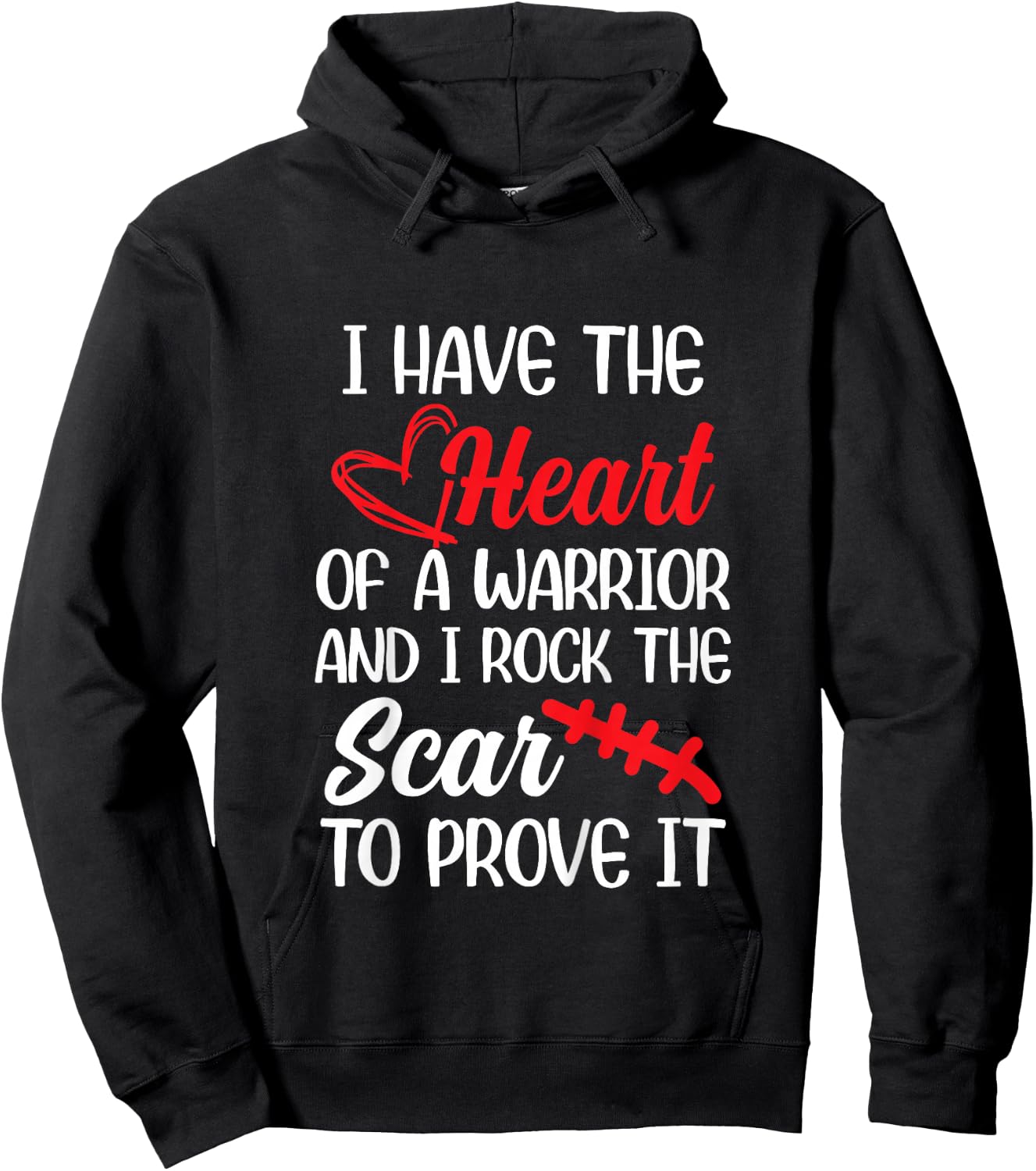 I Have Heart of Warriors & I Rock The Scar CHD Awareness Hoodie - Hoodie | Black
