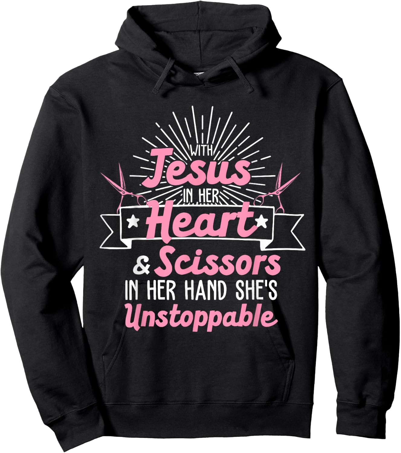 Best Hair Dresser Gift Jesus Religious Quote Funny Hairdresser Designs Girls Women Christian Hairstylists , Black Hoodie - Hoodie | Black