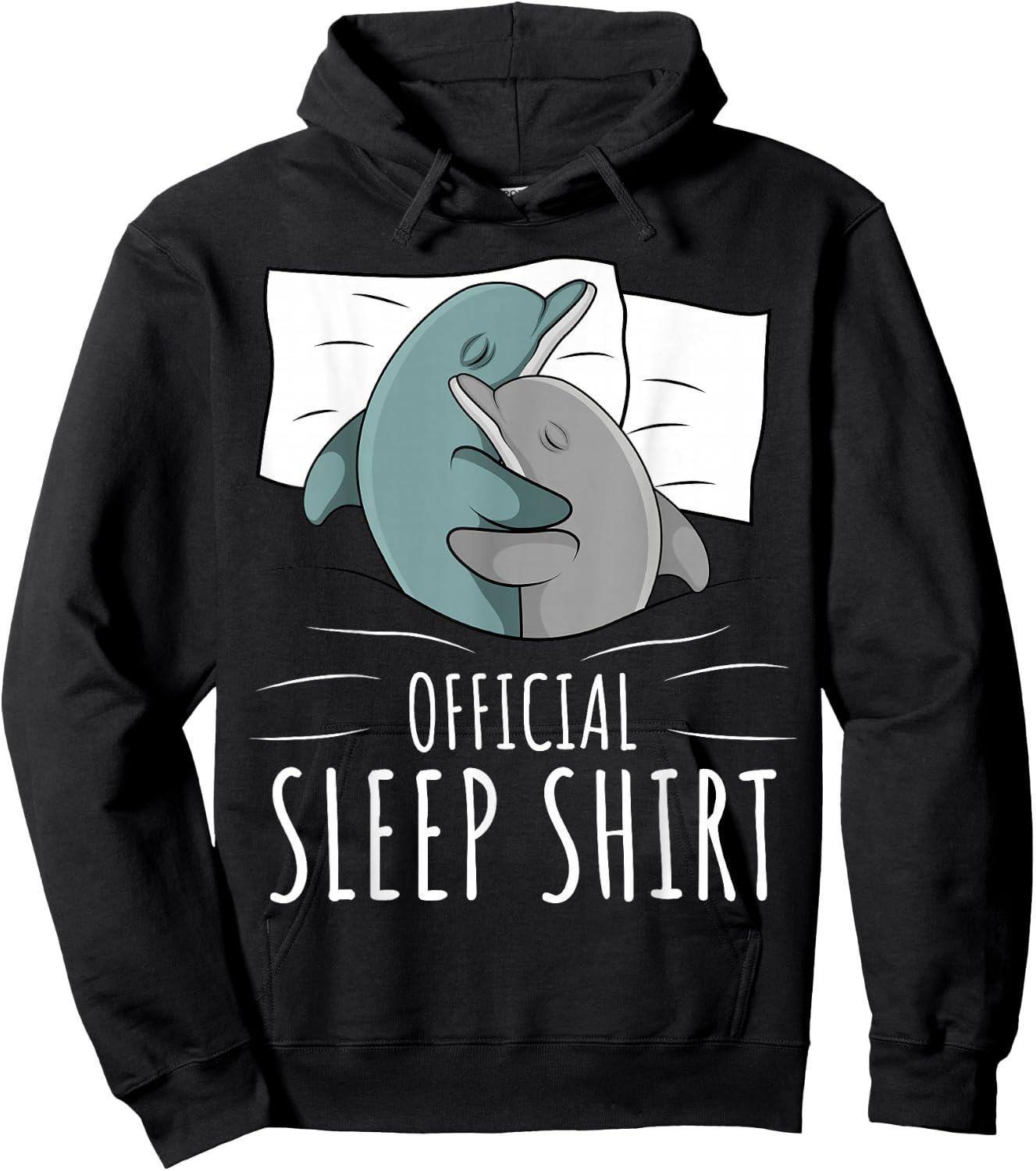 Sleeping Dolphin Lover Women Girls Napping Official Sleep Hoodie - Hoodie | Black