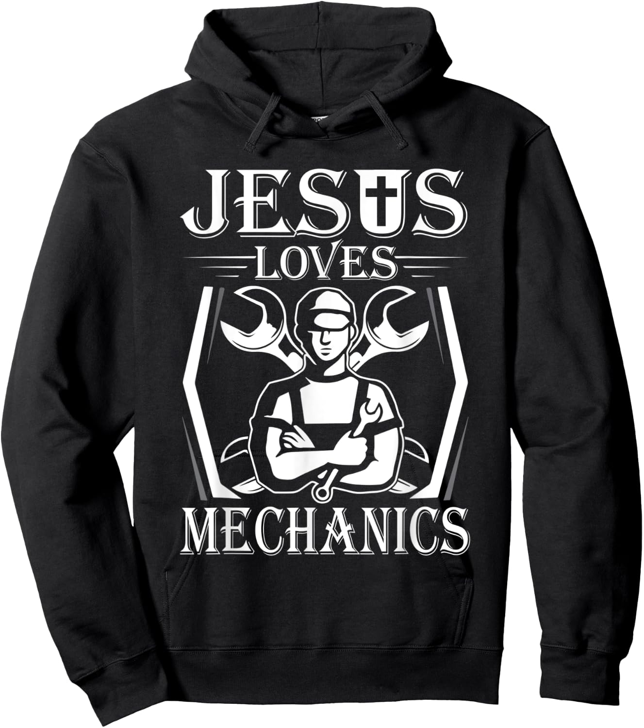 Jesus Loves Mechanics Hoodie - Hoodie | Black