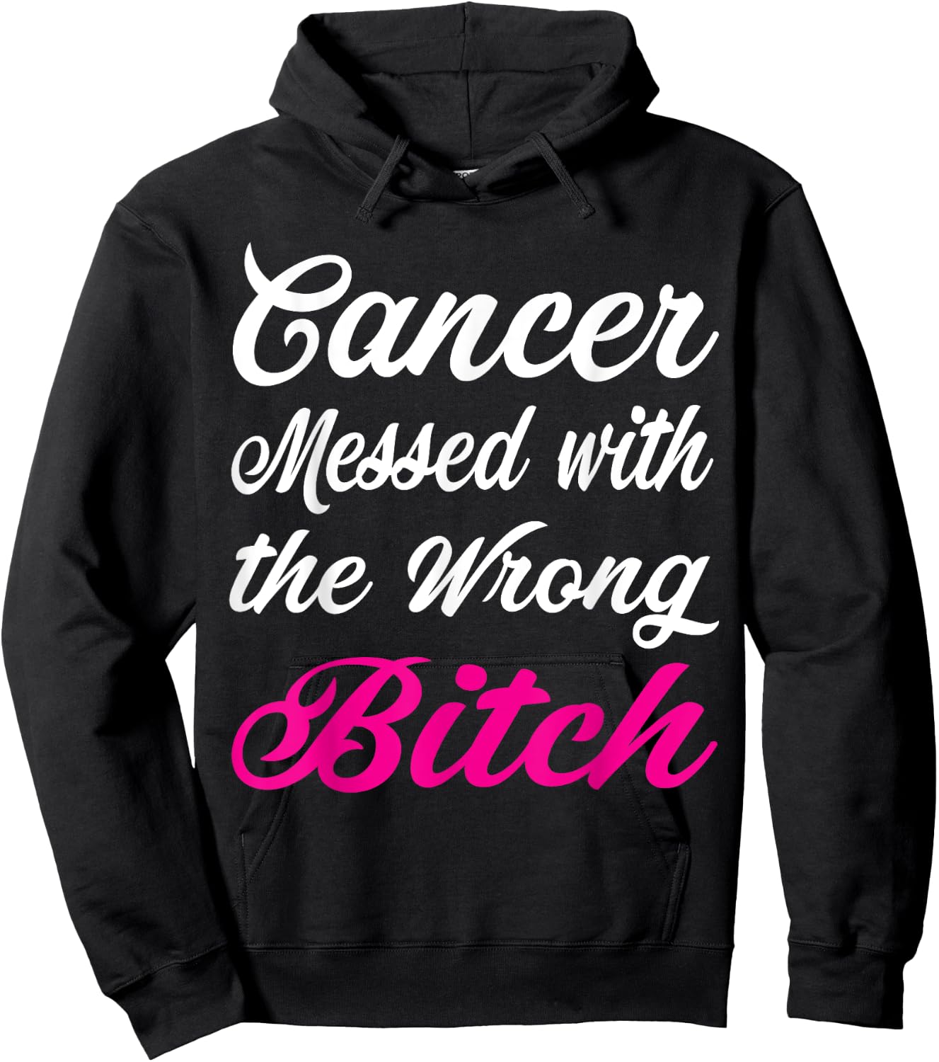 Cancer Messed with the wrong Breast cancer awareness Hoodie - Hoodie | Black