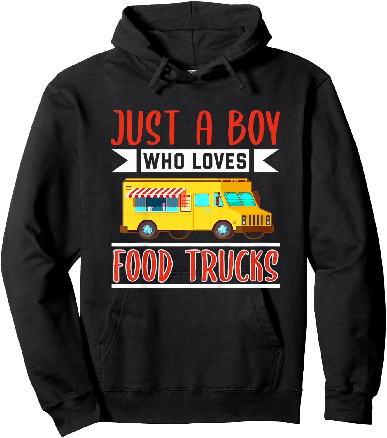 Kids Food Truck Shirt Boys Funny Street Food Food Truck Lover Hoodie - Hoodie | Black