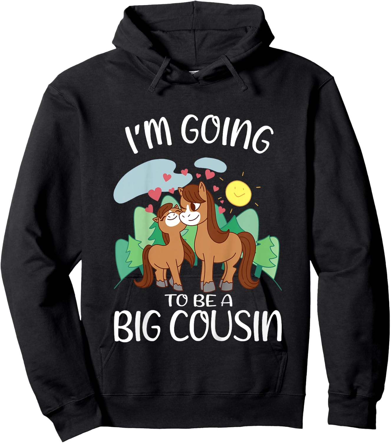 Kids Promoted to Big Cousin Horses Become Big Cousin Hoodie - Hoodie | Black