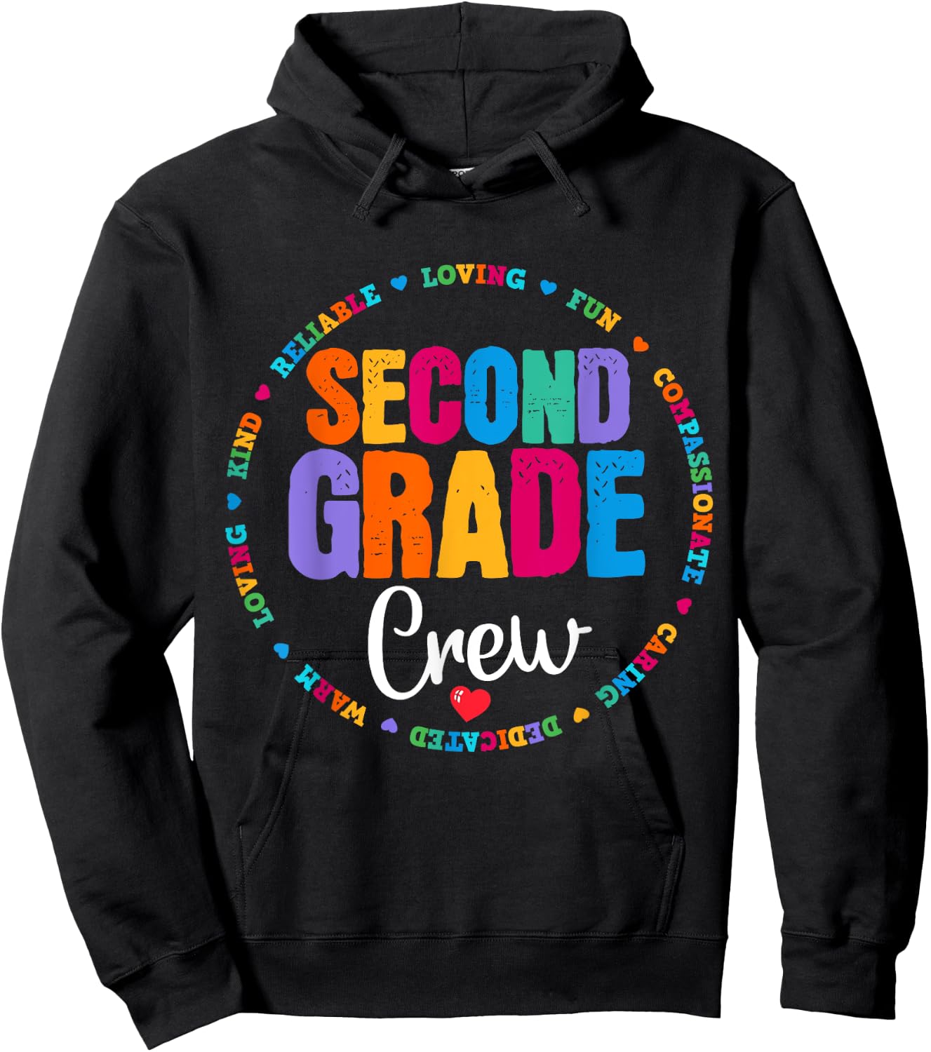 Second Grade Crew 2nd Back to School Teacher Team Squad Hoodie - Hoodie | Black