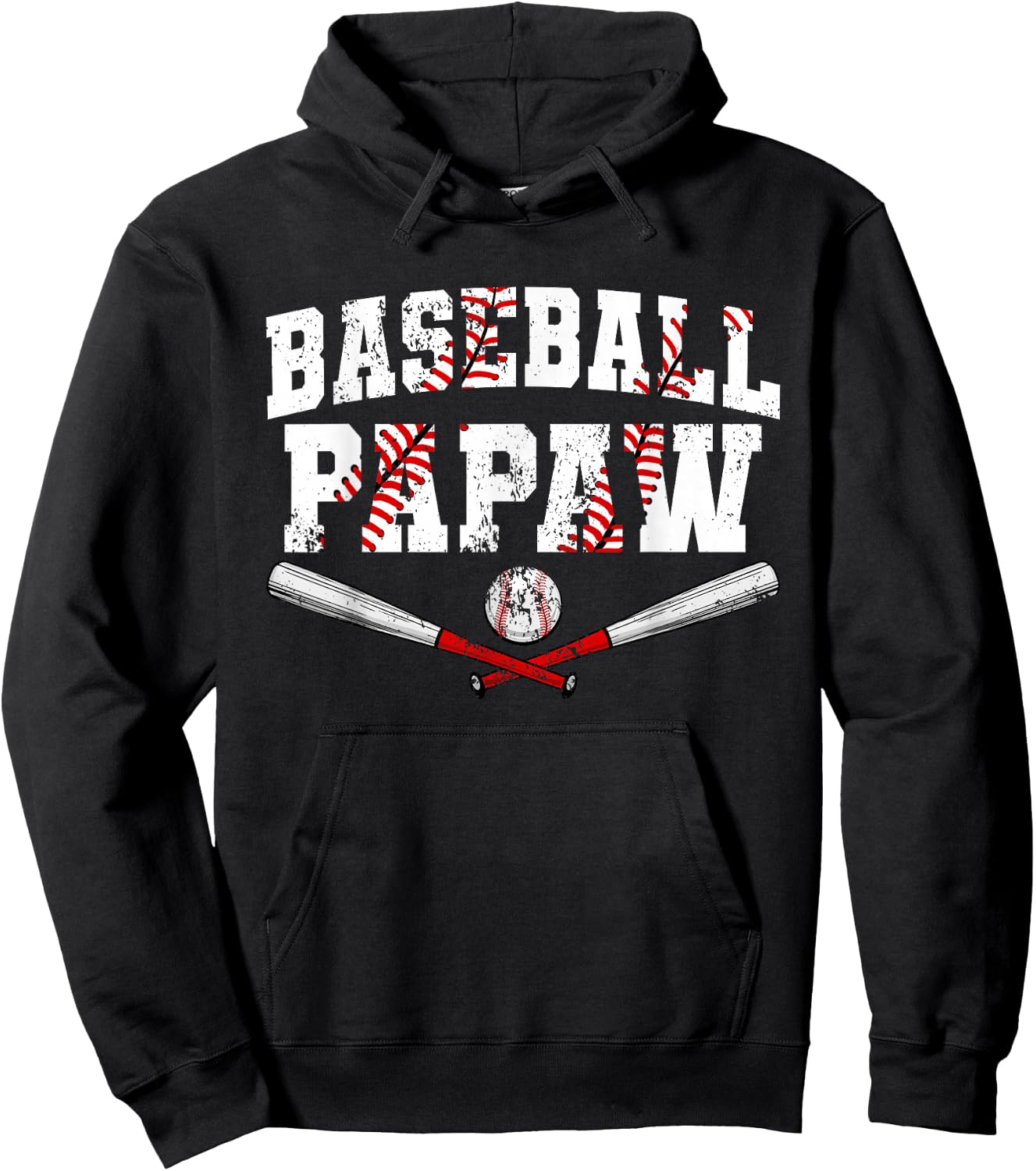 Retro Baseball Papaw Baseball Lover Father's Day Hoodie - Hoodie | Black