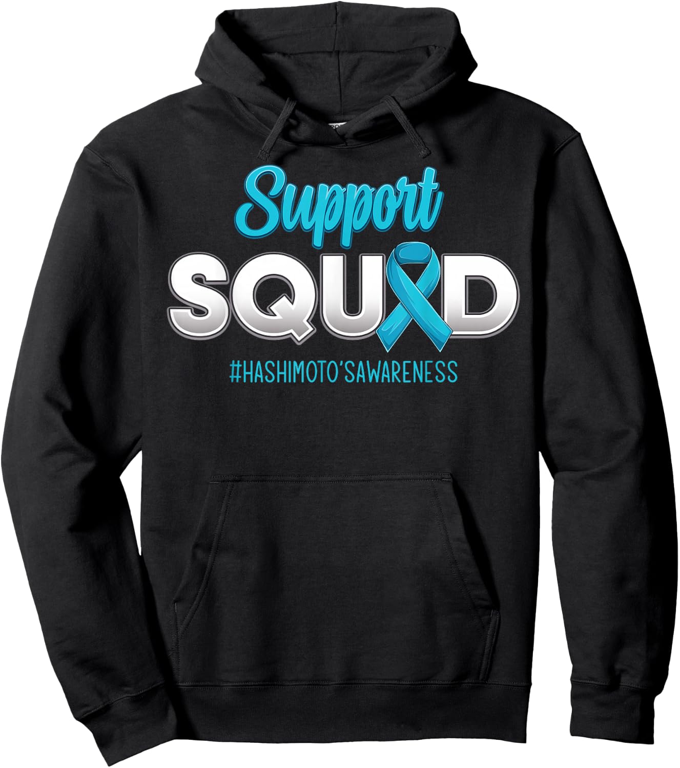 Support Squad Hashimoto's Awareness Hope Strong Men Women Hoodie - Hoodie | Black