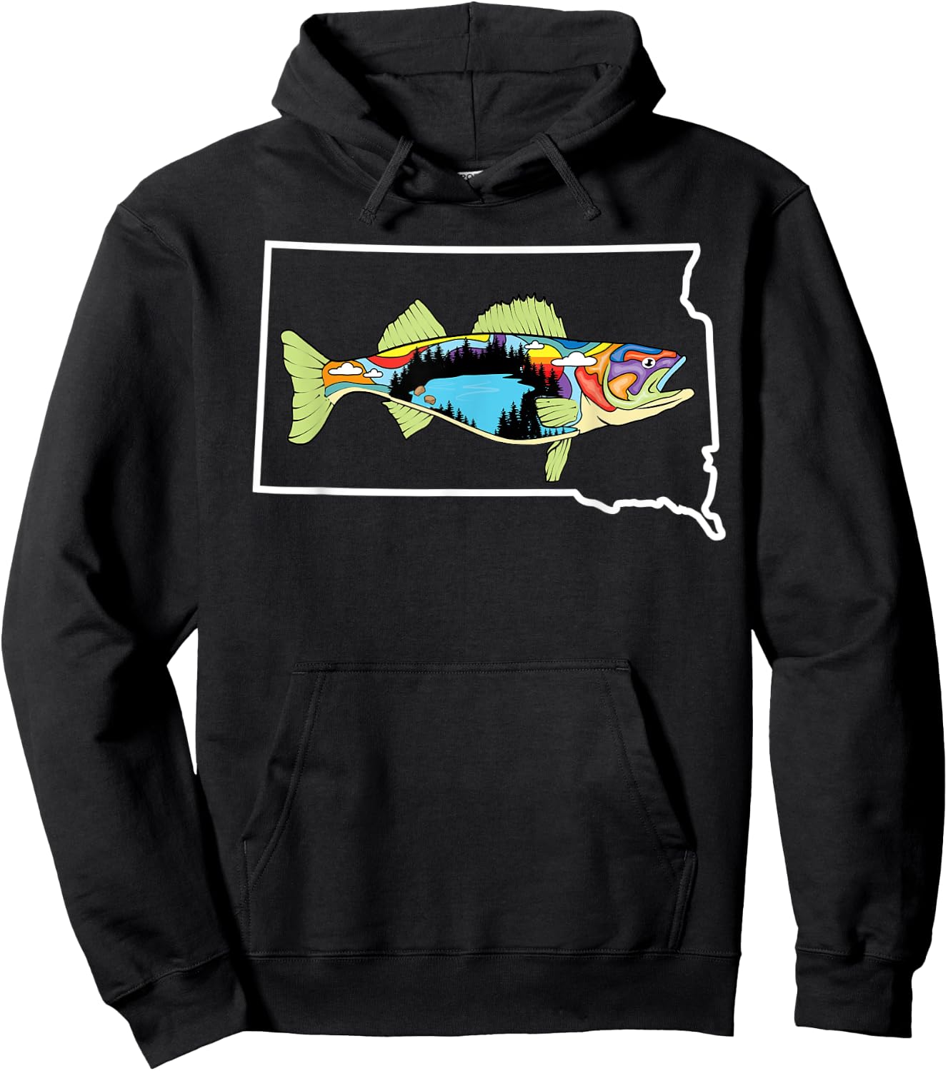 South Dakota Walleye Walleye Fishing Freshwater Fisherman Hoodie - Hoodie | Black