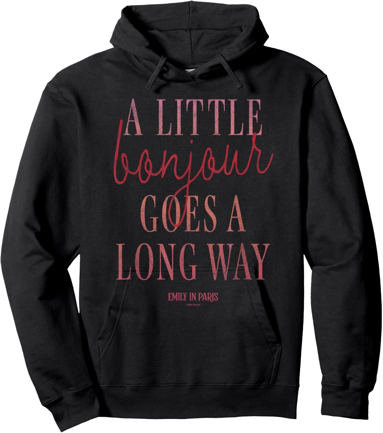Emily In Paris A Little Bonjour Goes A Long Way Hoodie - Hoodie | Black