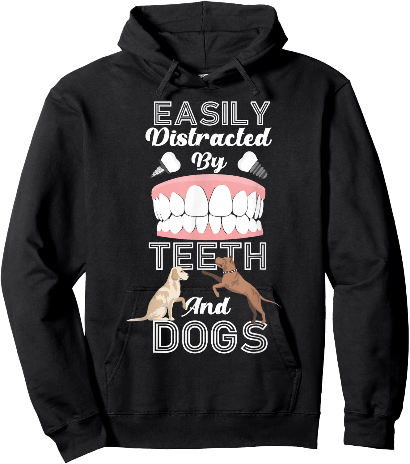 Dentist Dental Assistant Hygienist Dog Tooth Hoodie - Hoodie | Black
