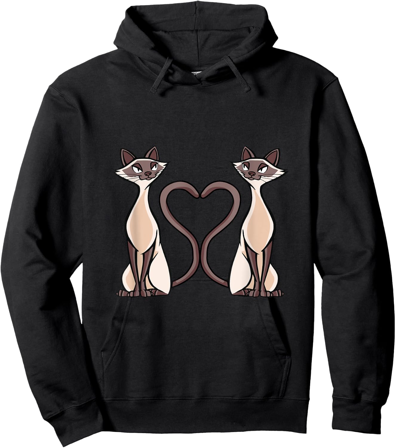 Siam Cat Heart Design Cat Lovers Hoodie - Hoodie | Black