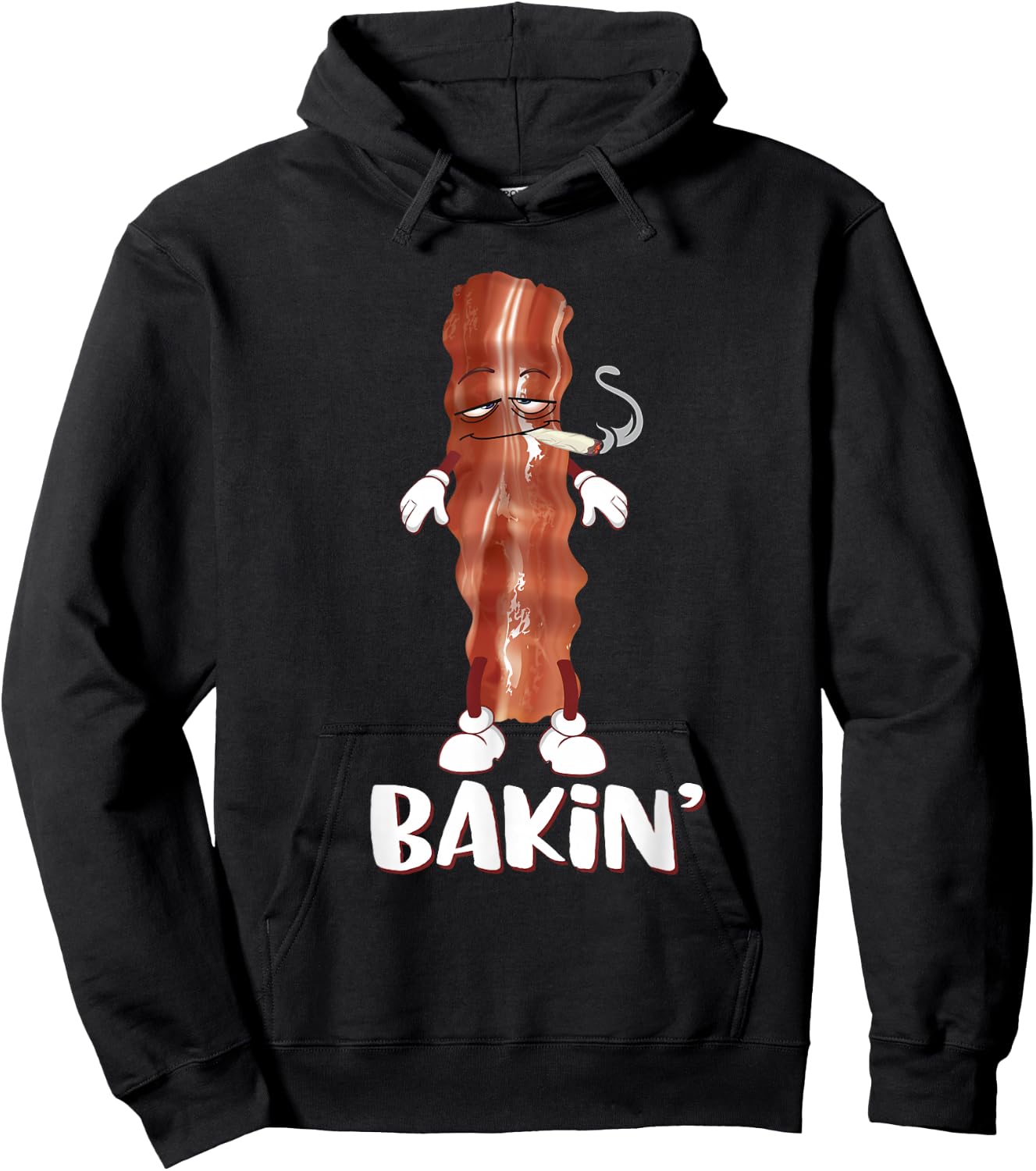 Bakin' Bacon Funny 420 Marijuana Smoke Weed Pot T Shirt Hoodie - Hoodie | Black