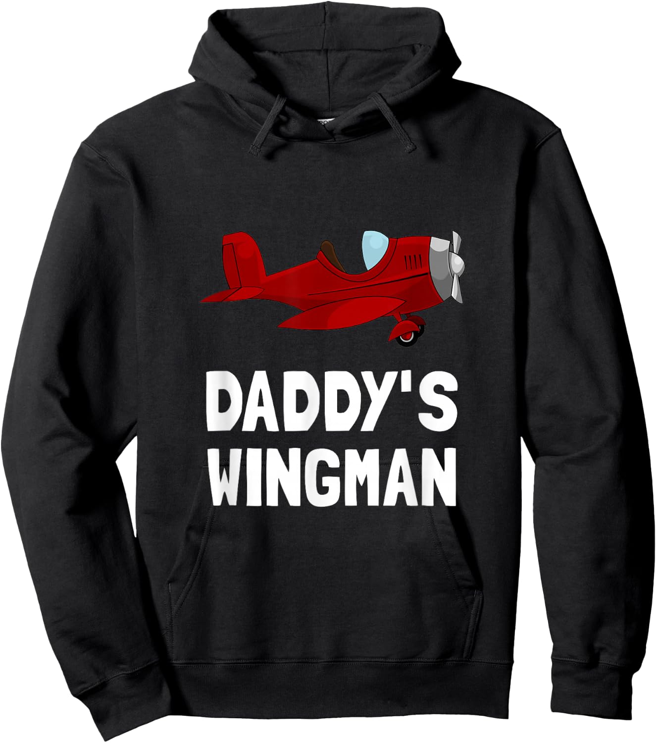 Daddys Wingman Airplane Funny Hoodie - Hoodie | Black