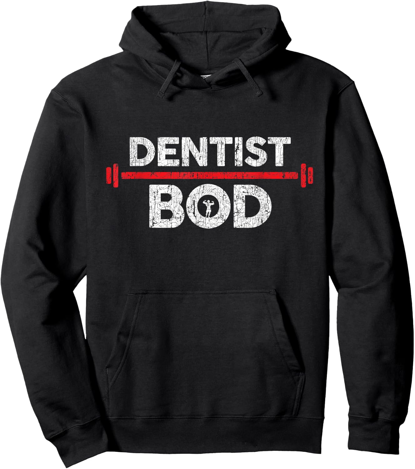Dentist Bod, Funny Gag Joke Exercise Gym Weightlifting Hoodie - Hoodie | Black
