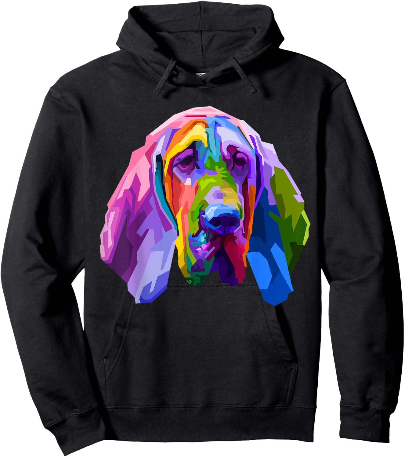 Bloodhound colorful pop art portrait for dog owners Men Women Girls Kids Hoodie - Hoodie | Black