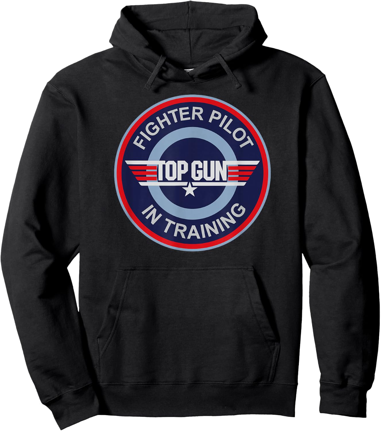 Top Gun Fighter Pilot in Training Round Logo 80's Movie Hoodie - Hoodie | Black