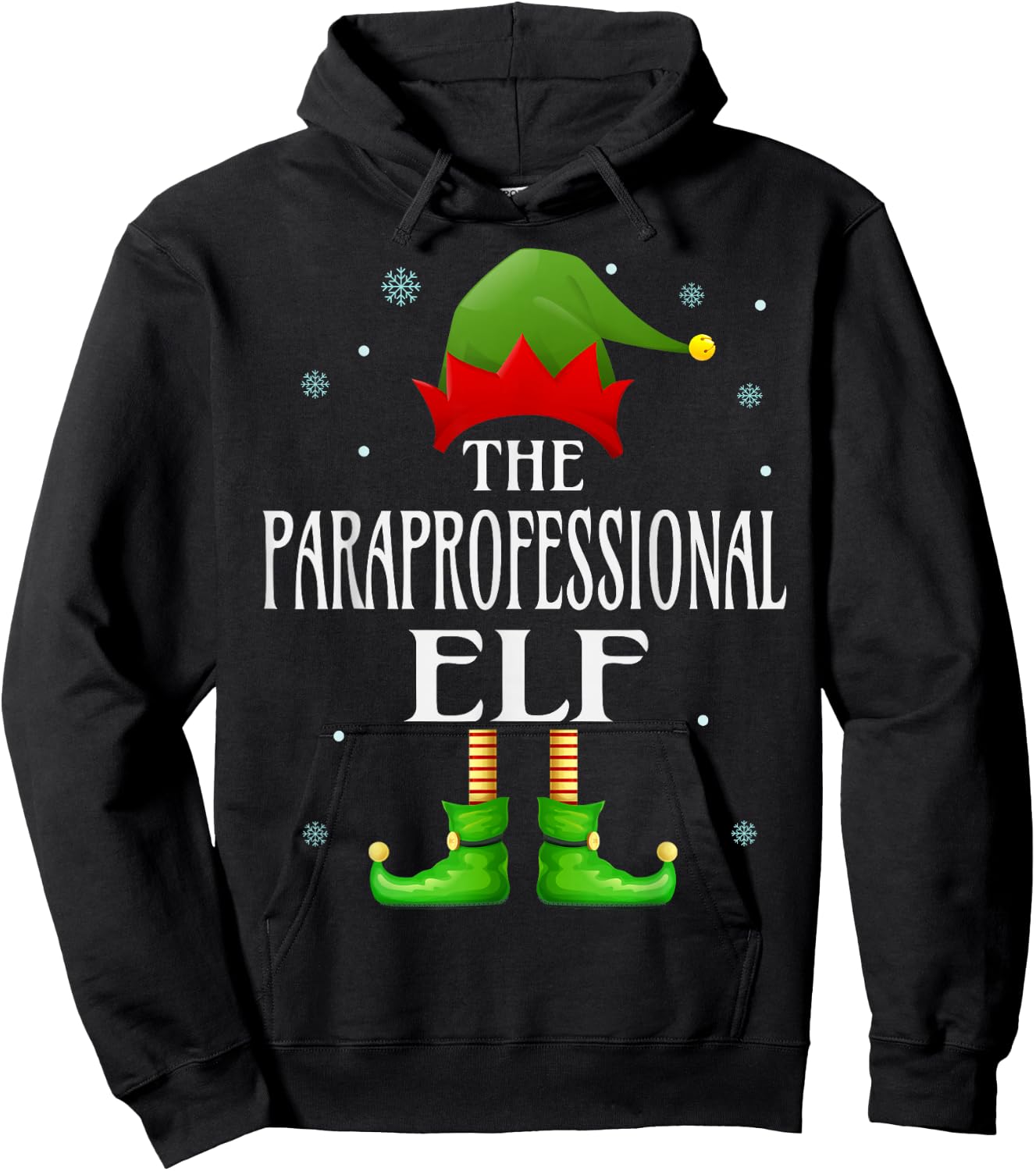 Paraprofessional Elf Xmas Funny Family Matching Christmas Hoodie - Hoodie | Black