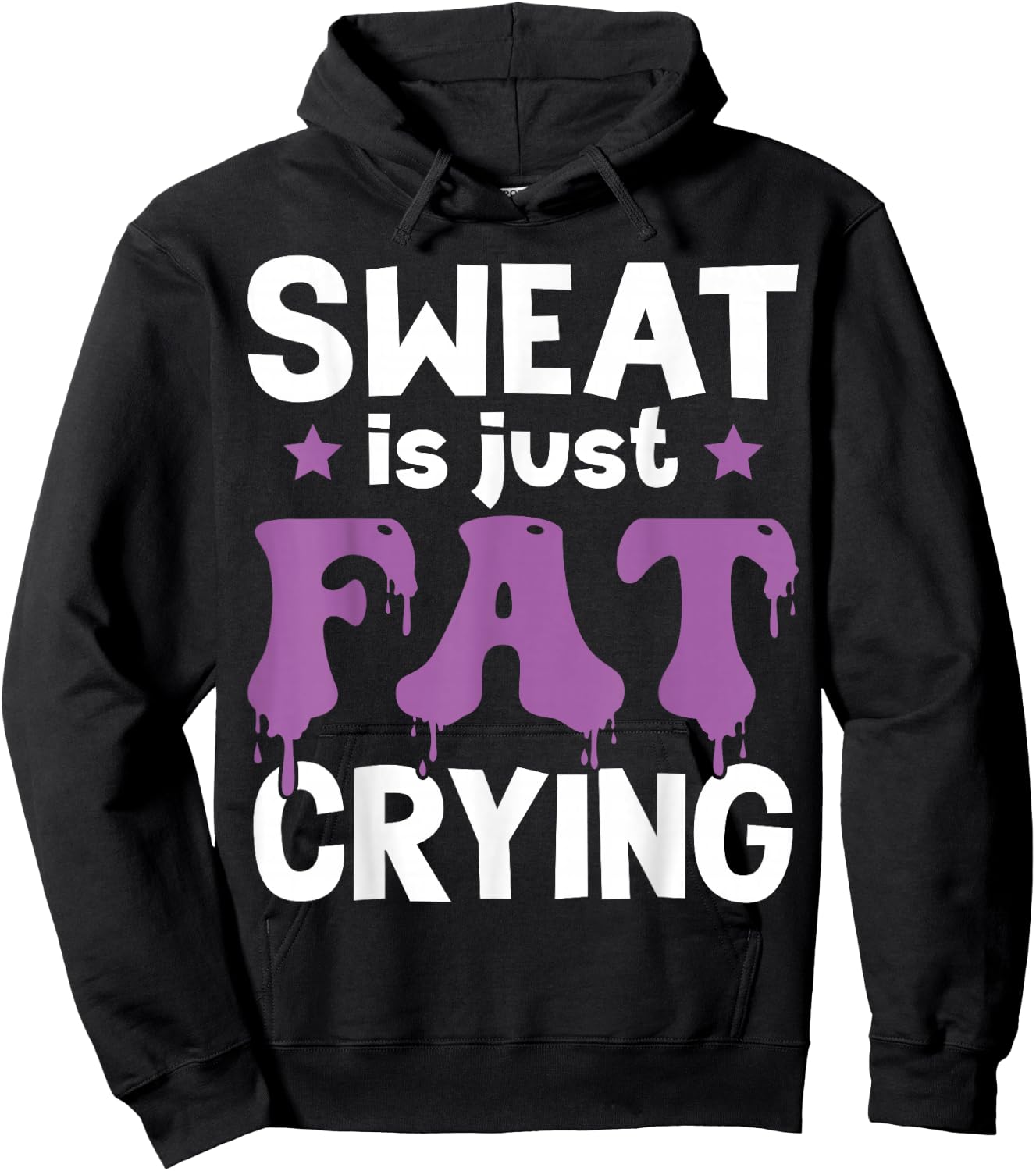 Funny Gym Fitness Workout Sweat Is Just Fat Crying Runner Hoodie - Hoodie | Black