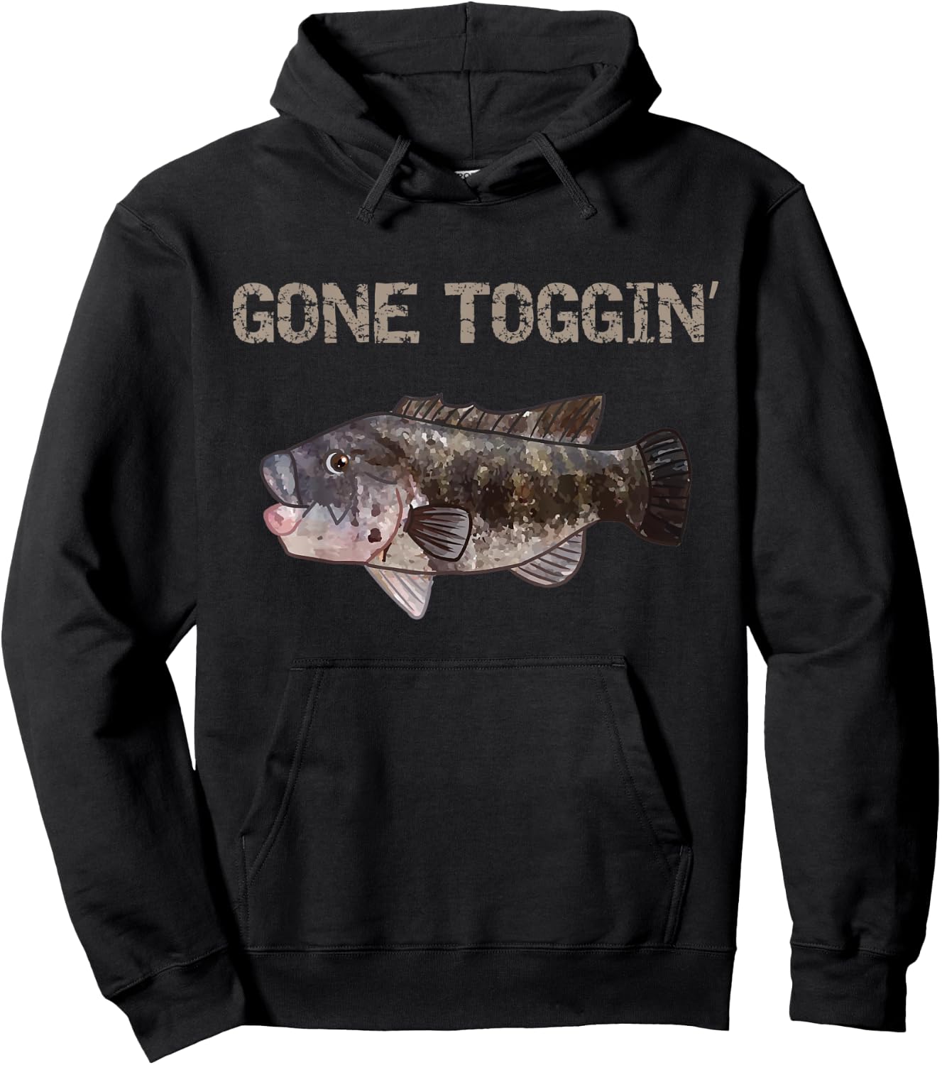 Gone Toggin' | Blackfish | Tautog Hoodie - Hoodie | Black