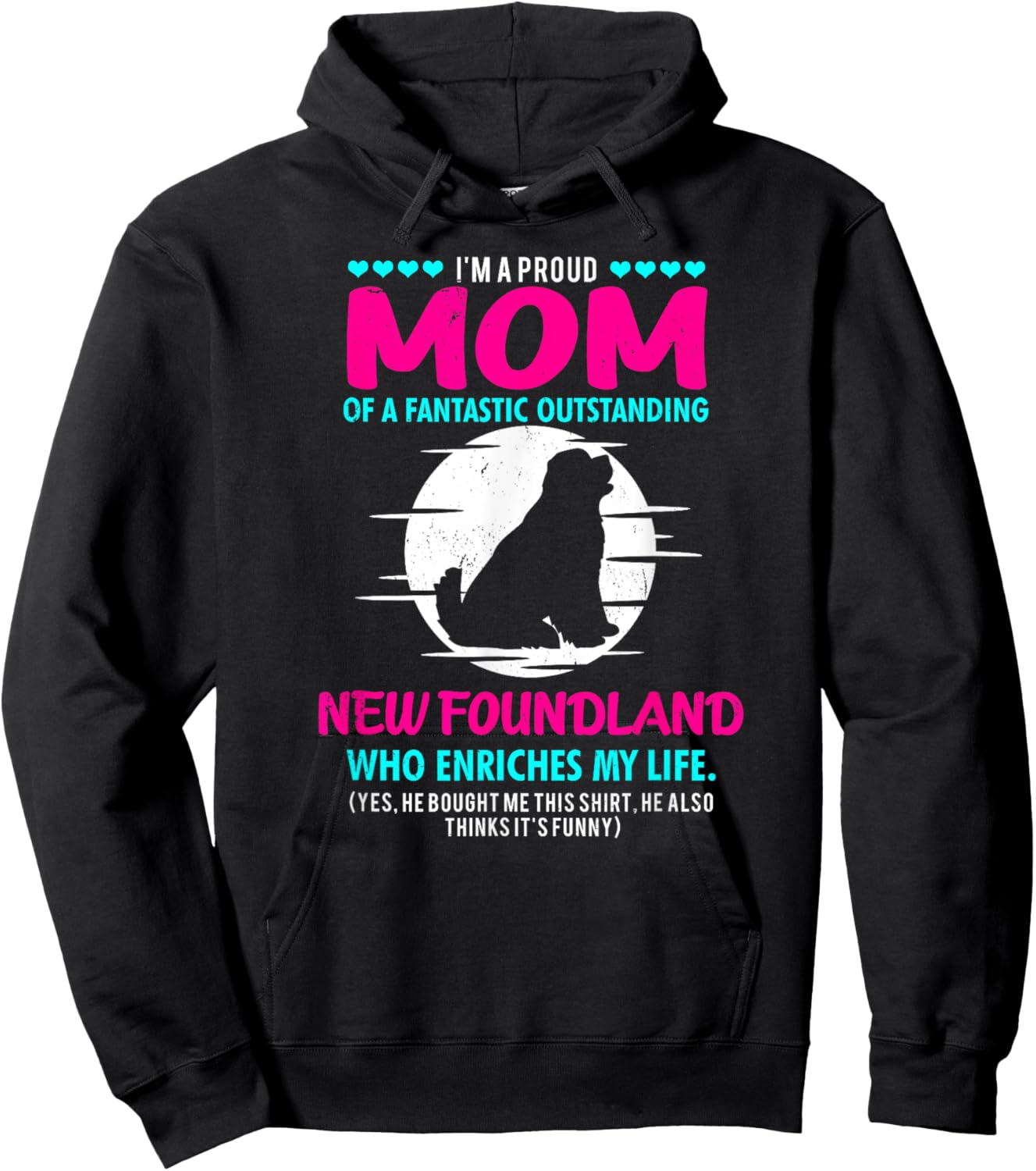 New Foundland Shirt Men Women New Foundland Dog Mom Gift Hoodie - Hoodie | Black