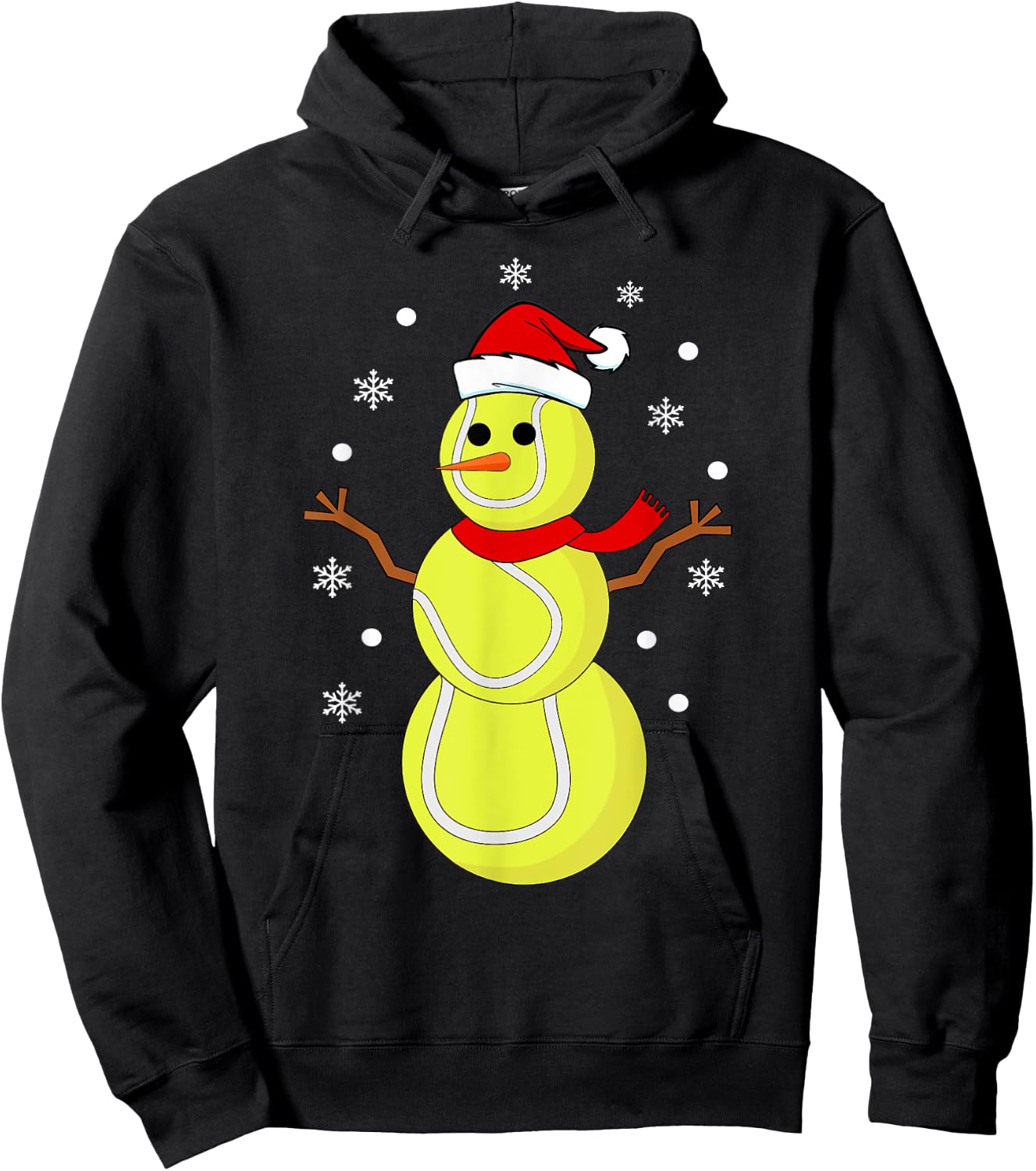 Christmas Tennis Balls Snowman Kids Funny Tennis Christmas Hoodie - Hoodie | Black