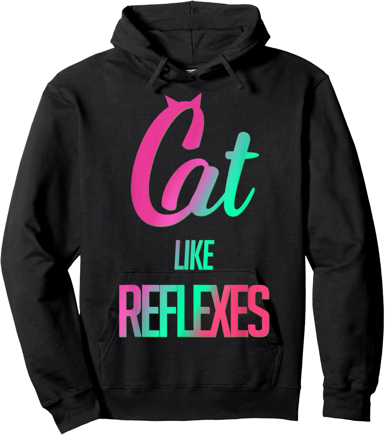 Trendy Cat Like Reflexes Gradient Hoodie - Hoodie | Black