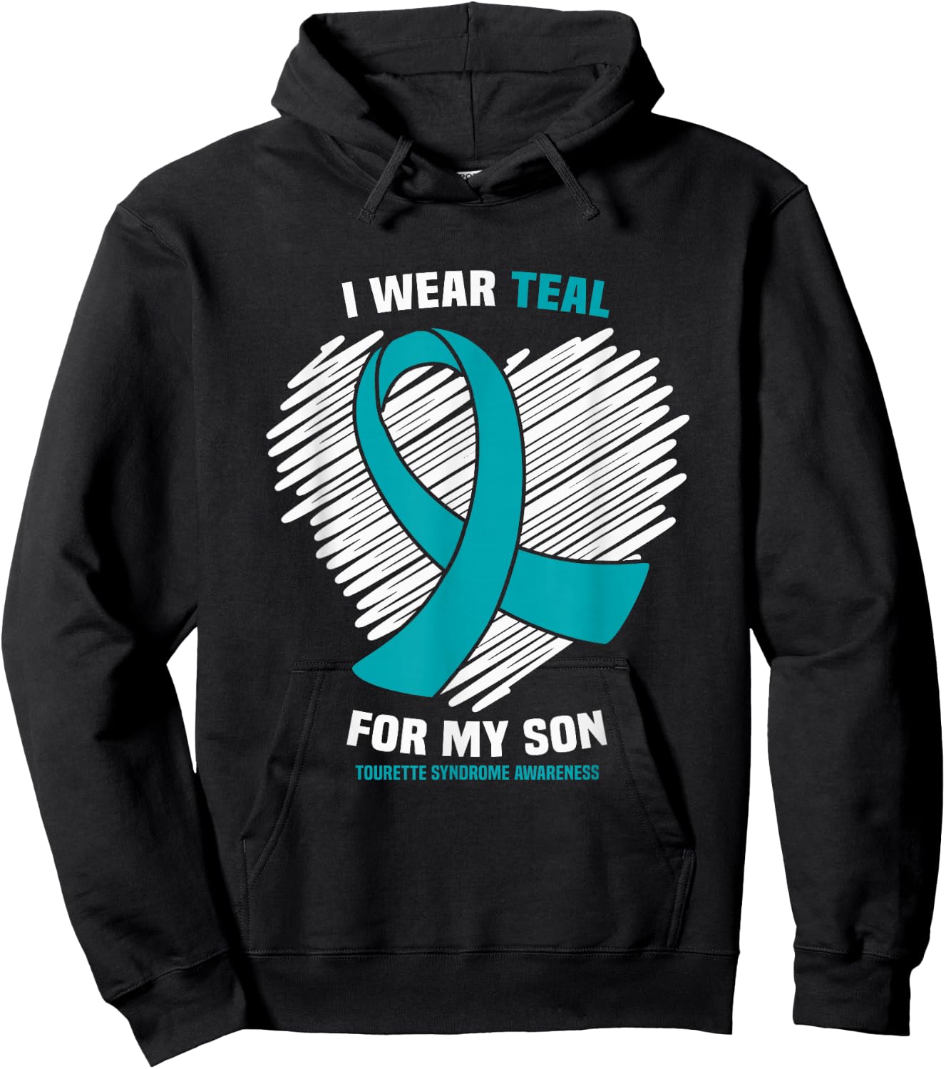 I Wear Teal For My Son Tourette Syndrome Awareness Hoodie - Hoodie | Black