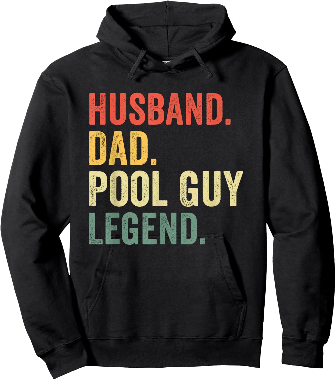 Funny Swimming Husband Dad Pool Guy Legend Vintage Hoodie - Hoodie | Black