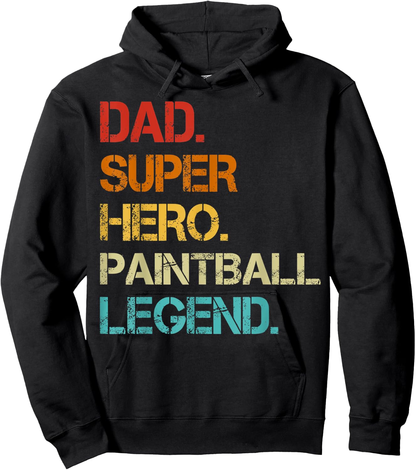 Vintage Style Dad Hero Paintball Legend Father's Day Hoodie - Hoodie | Black