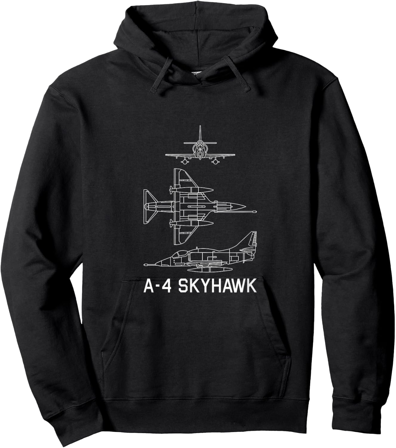 A-4 Skyhawk US Military Light Attack Jet Airplane Veteran Hoodie - Hoodie | Black