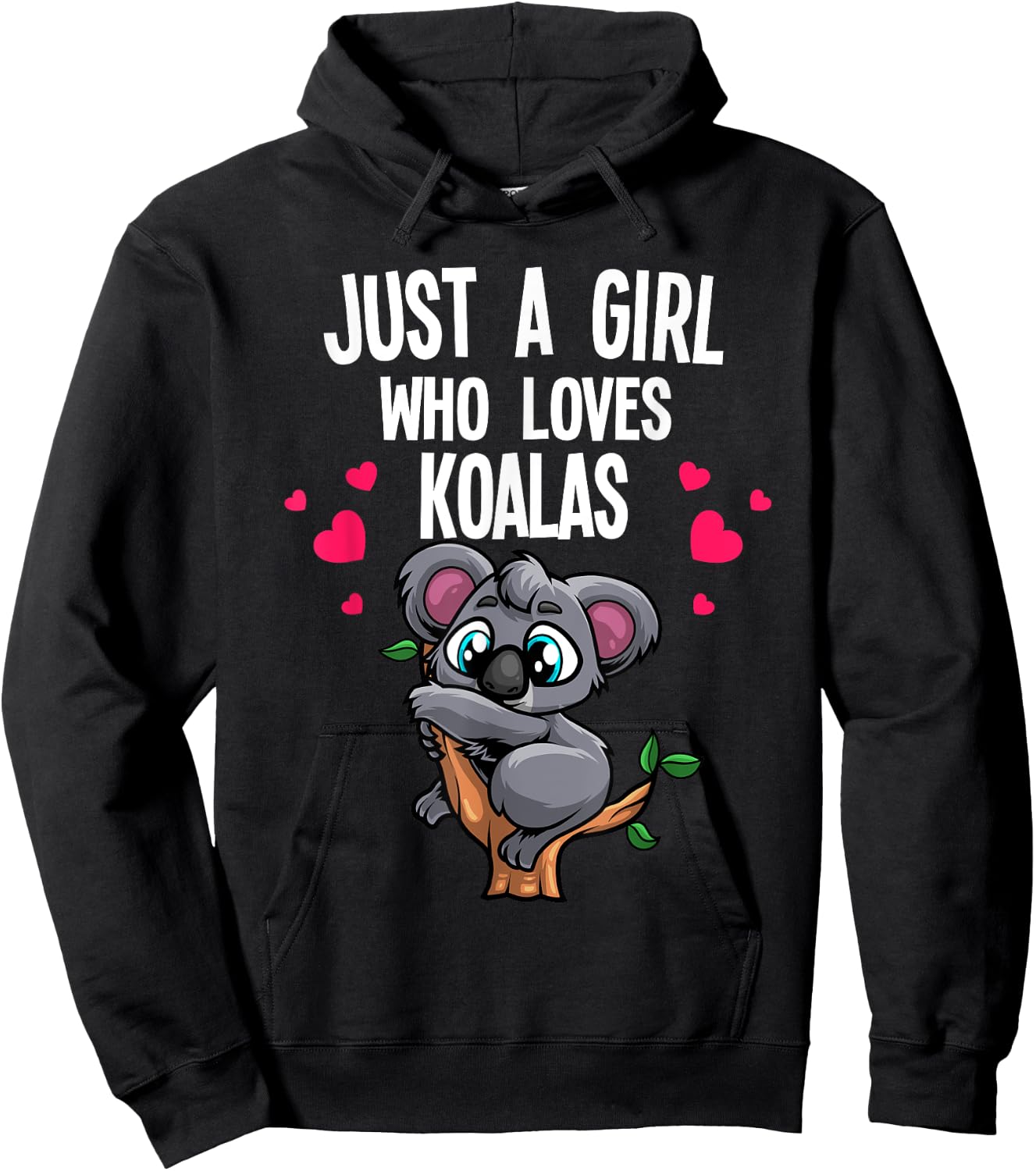 Funny Koala Bear For Girls Women Australian Animal Hearts Hoodie - Hoodie | Black