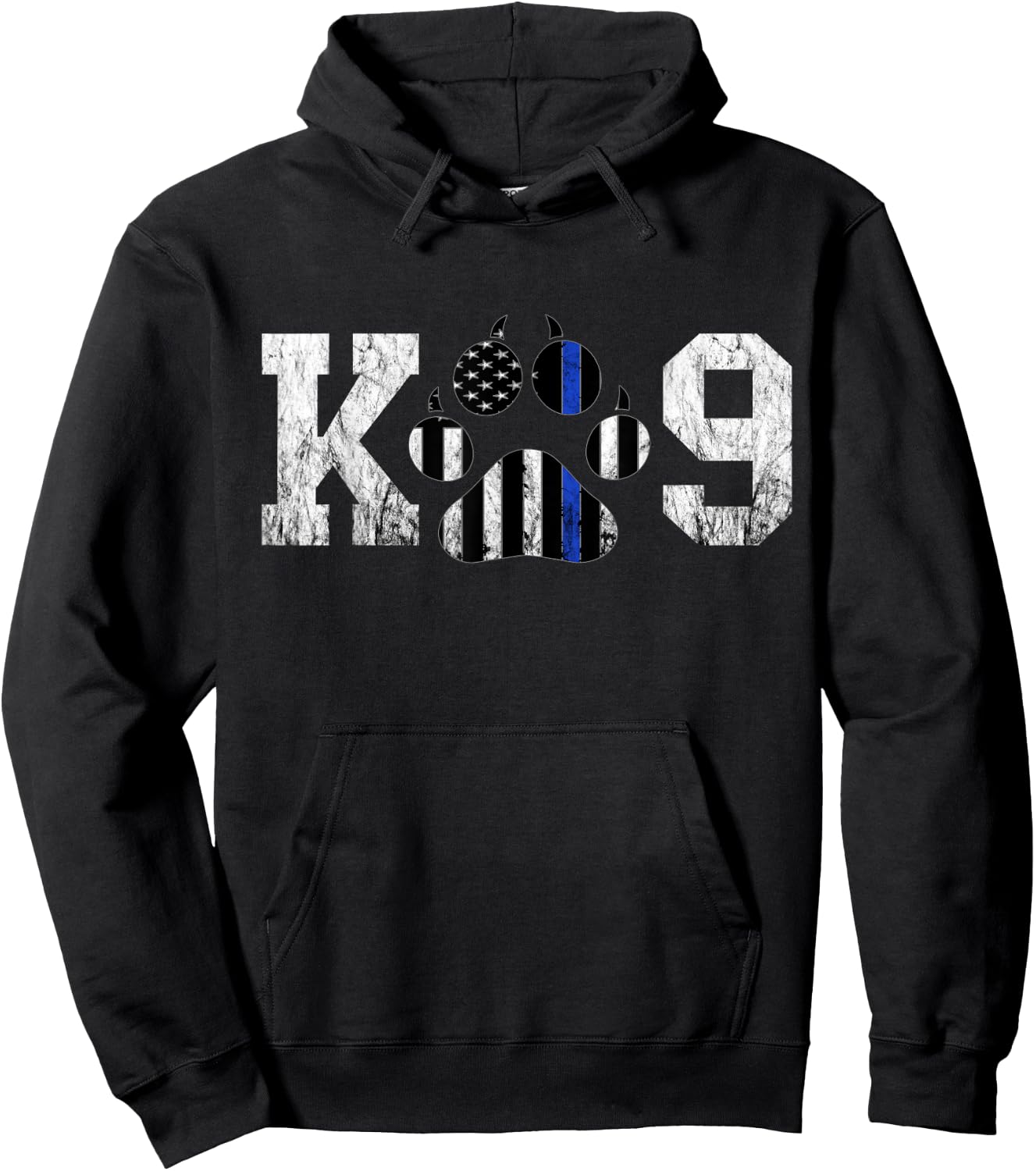 Police Officer Thin Blue Line K9 Dog Paw Police Dog Officer Men Women Girls Kids Hoodie - Hoodie | Black