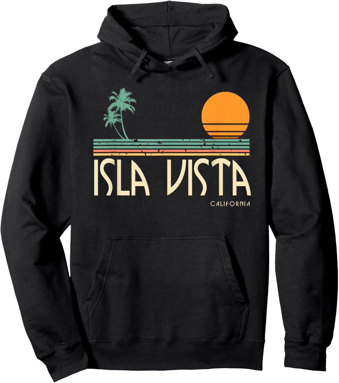 Vintage Isla Vista California Hoodie - Hoodie | Black