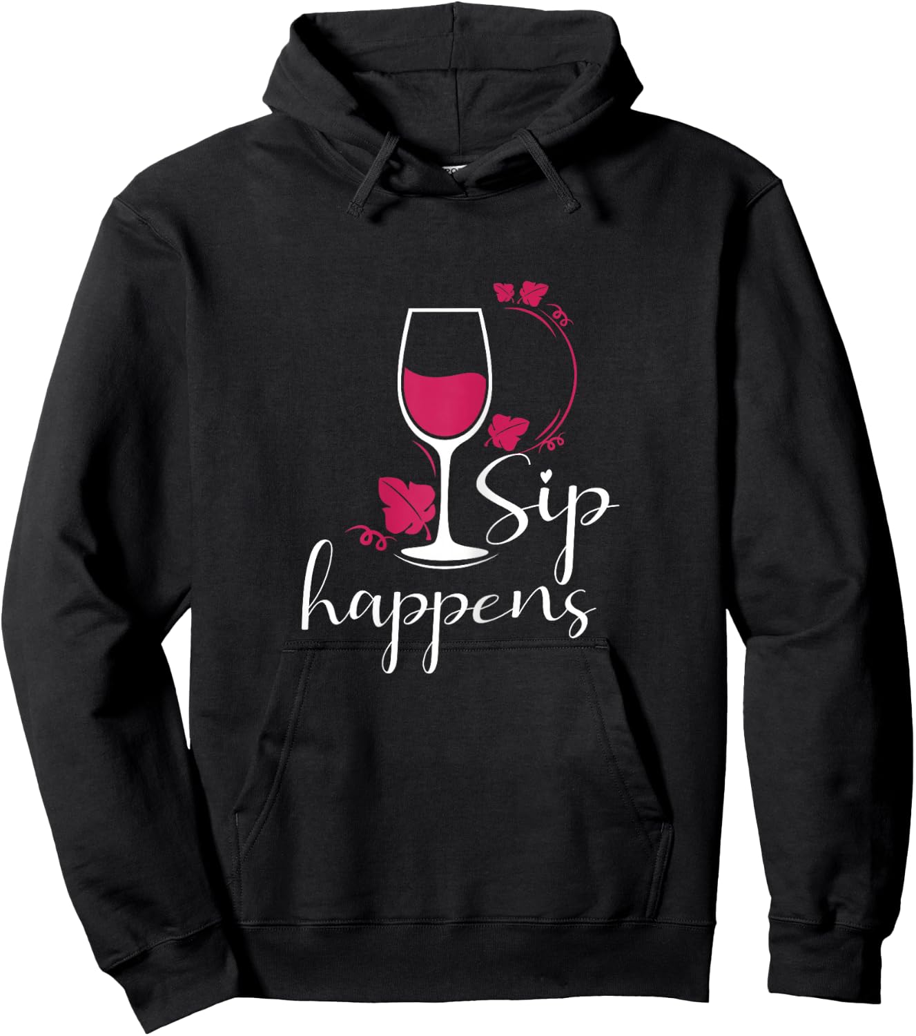 Funny Sip Happens Wine Squad Party Team Bride Hoodie - Hoodie | Black