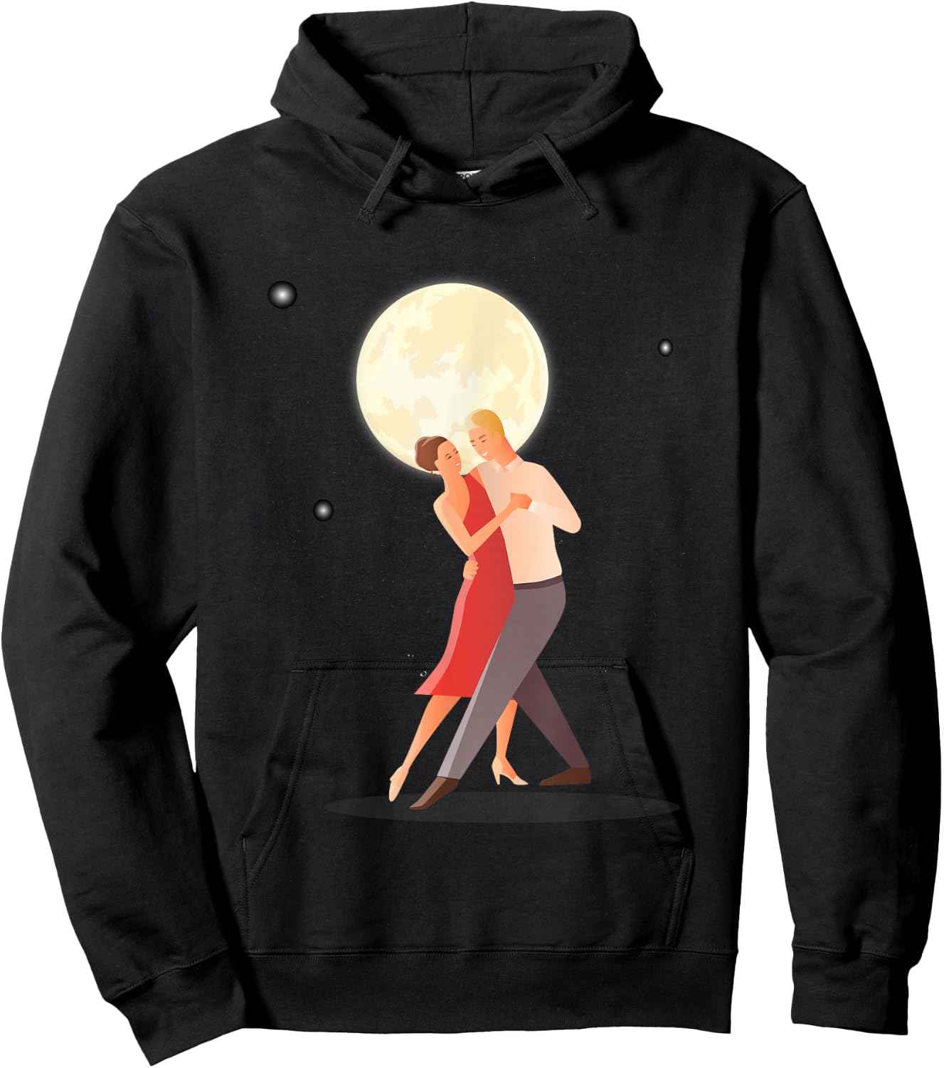 Love Dancing In The Moonlight With Light Stars In Dark Night Hoodie - Hoodie | Black