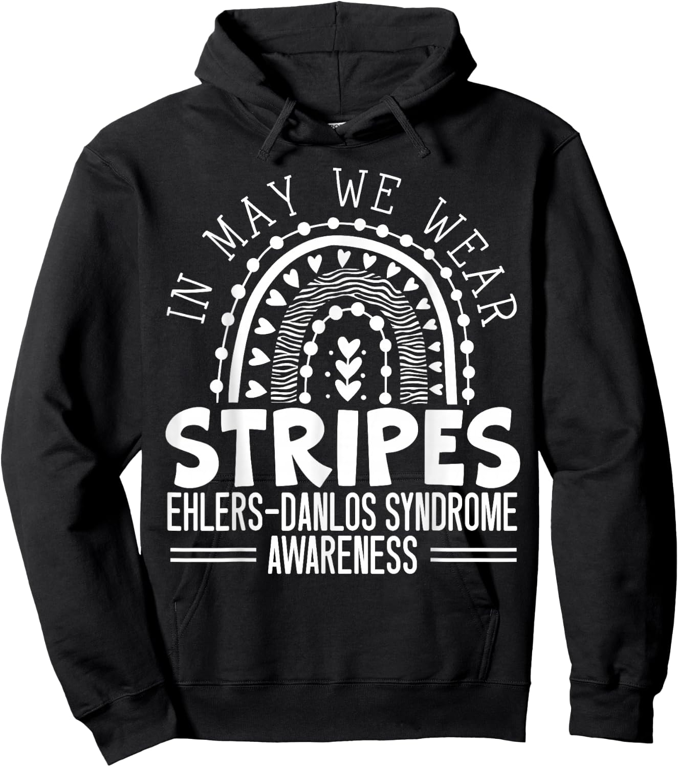 In May We Wear Stripes Ehlers-Danlos Syndrome Awareness Hoodie - Hoodie | Black