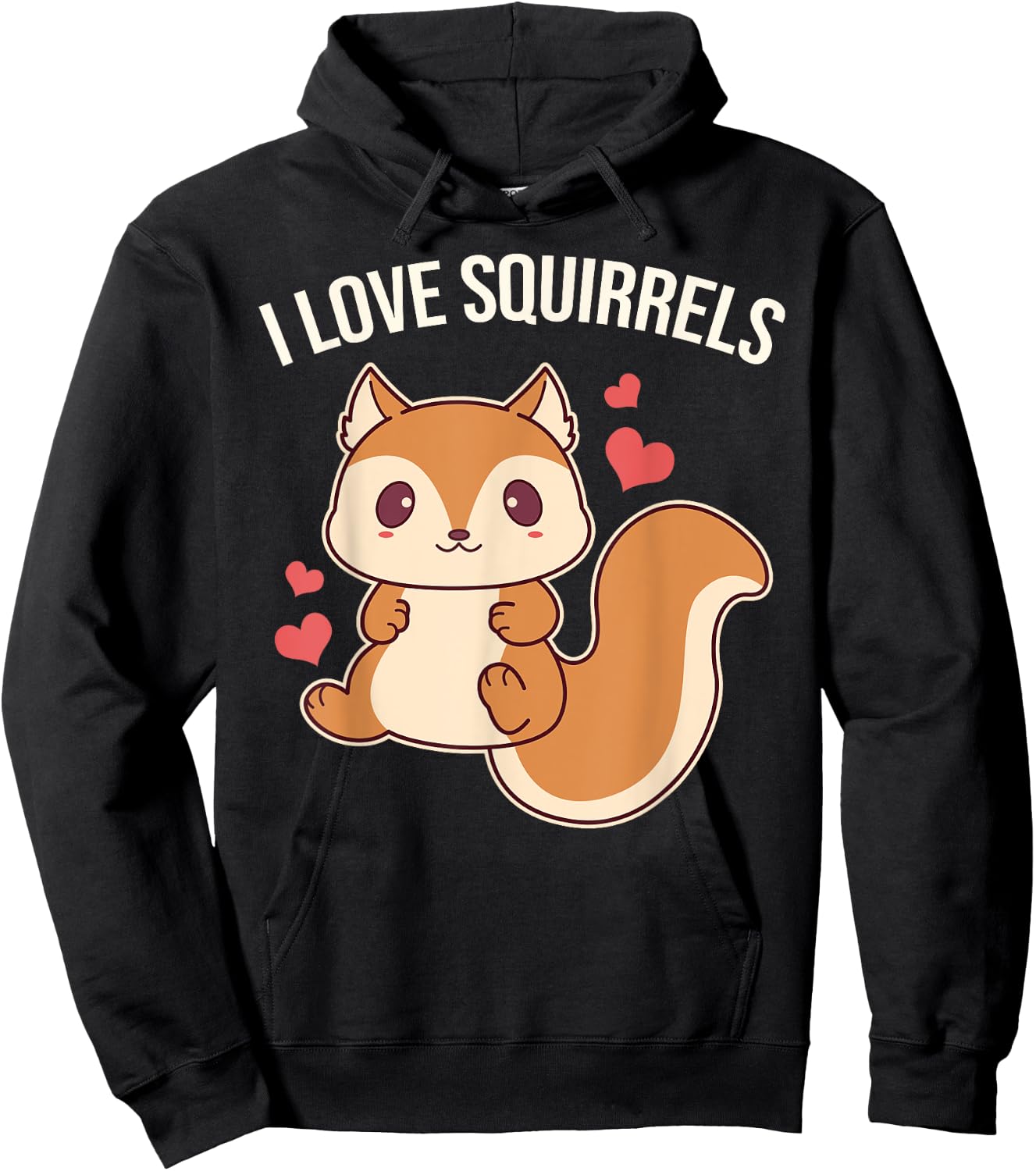 I Love Squirrels Cute Squirrel Hoodie - Hoodie | Black