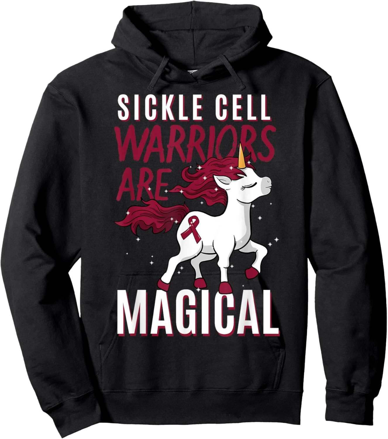 Sickle Cell Disease SCD Warrior Blood Disorder Unicorn Lover Hoodie - Hoodie | Black