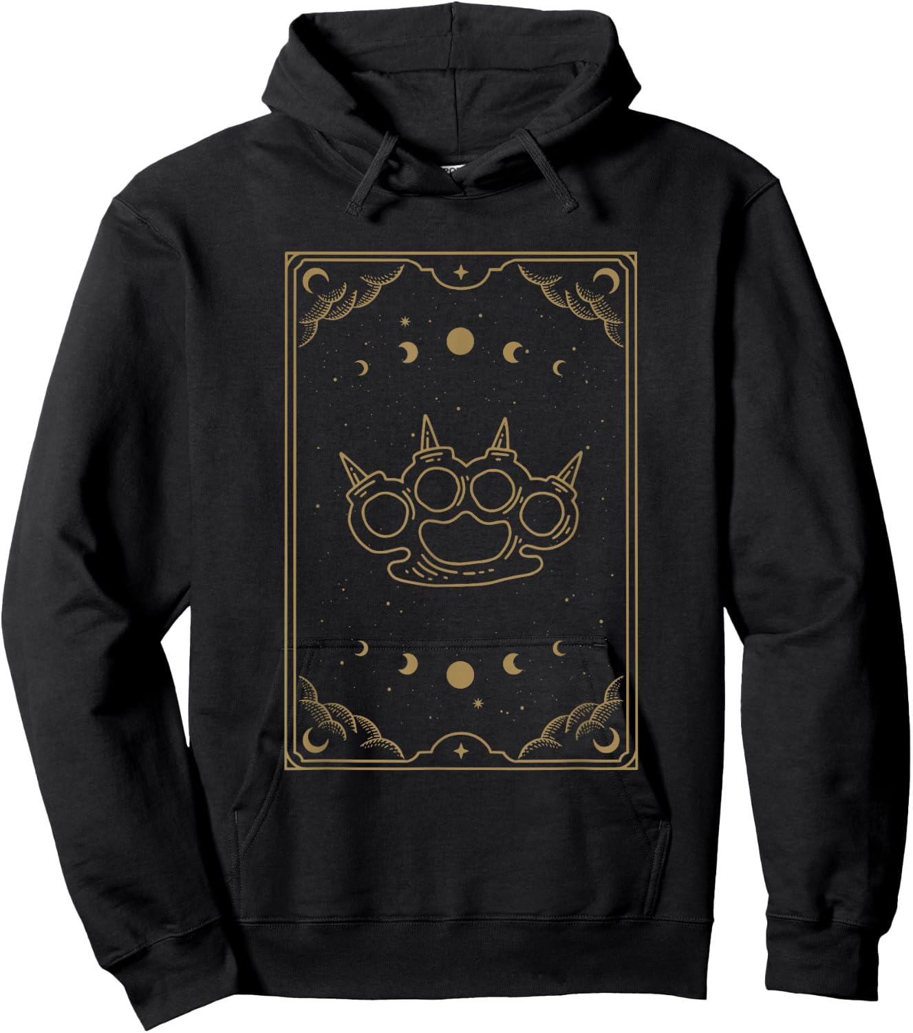 Holy Brass Knuckles - Witchy Tarot Card Aesthetic Hoodie - Hoodie | Black