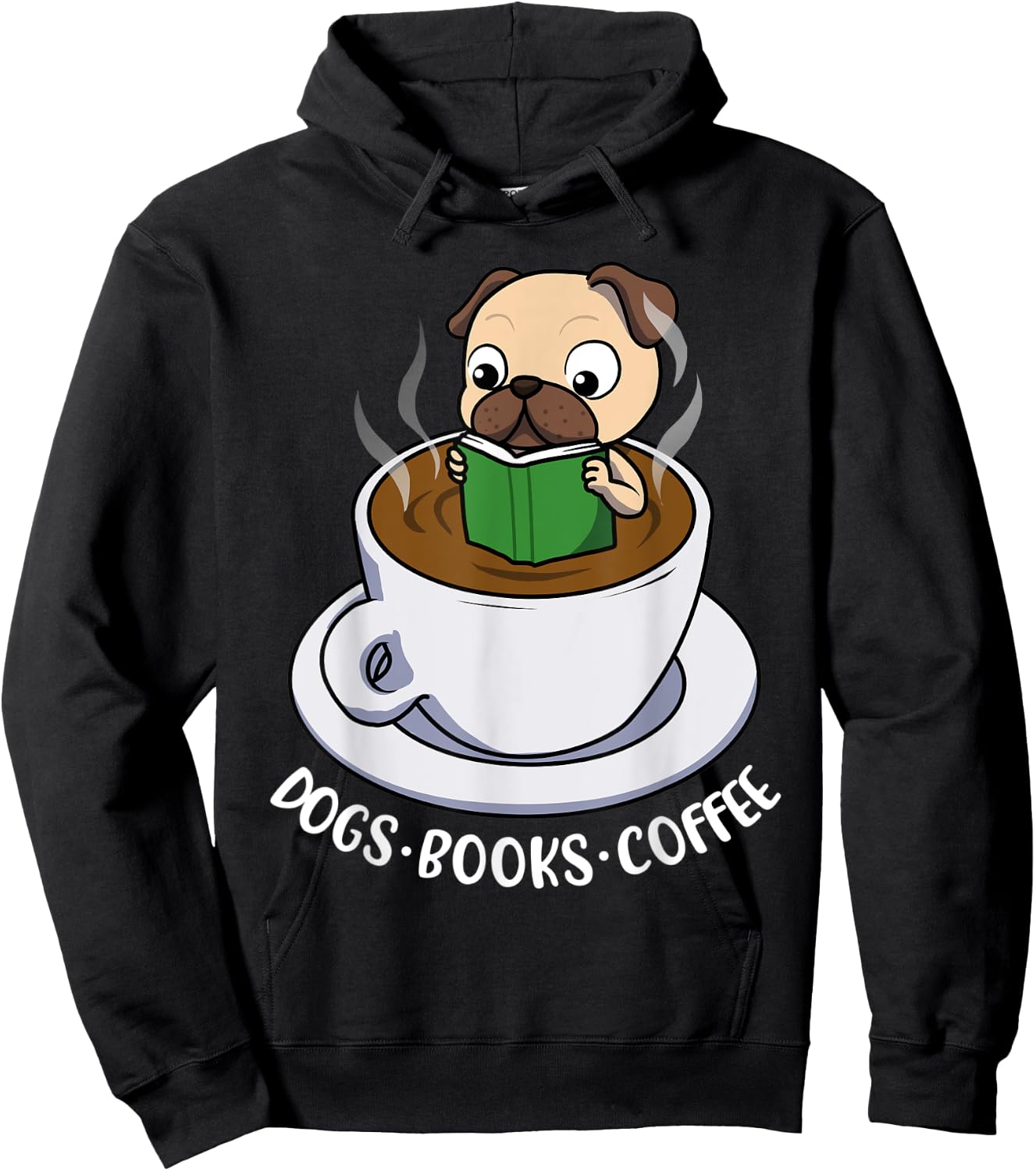 Dogs Books Coffee Hoodie - Hoodie | Black