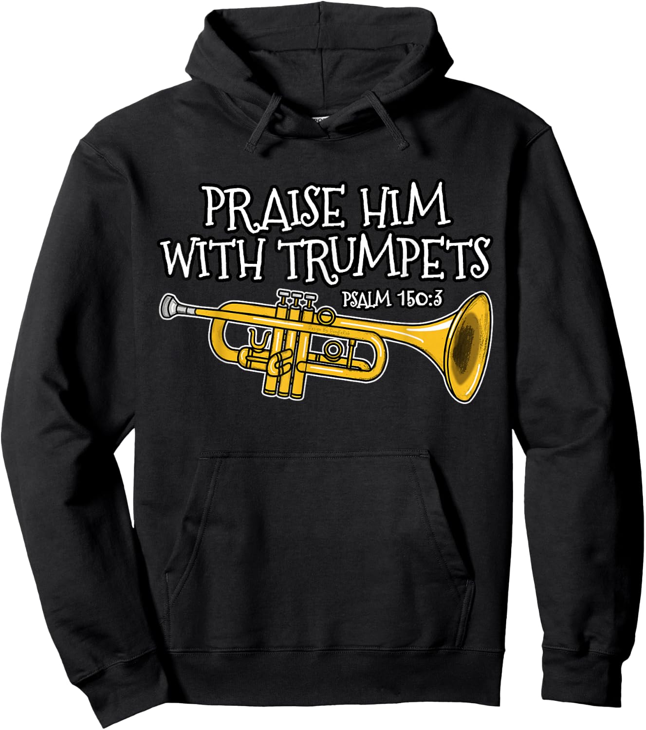 Christian Trumpet Player, Praise Him With Trumpets Hoodie - Hoodie | Black